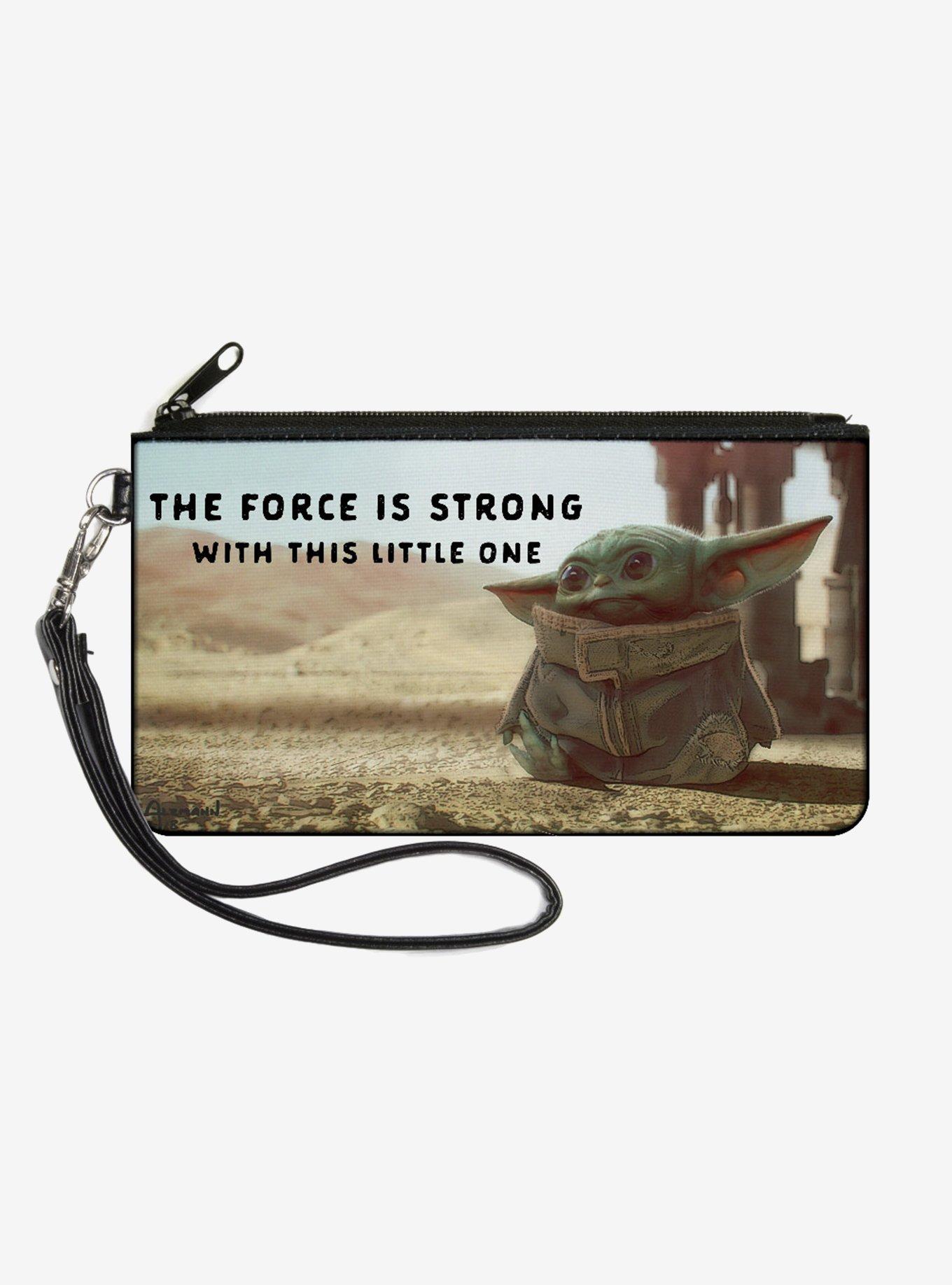 Star Wars The Mandalorian Child The Force Is Strong Wallet Canvas Zip Clutch