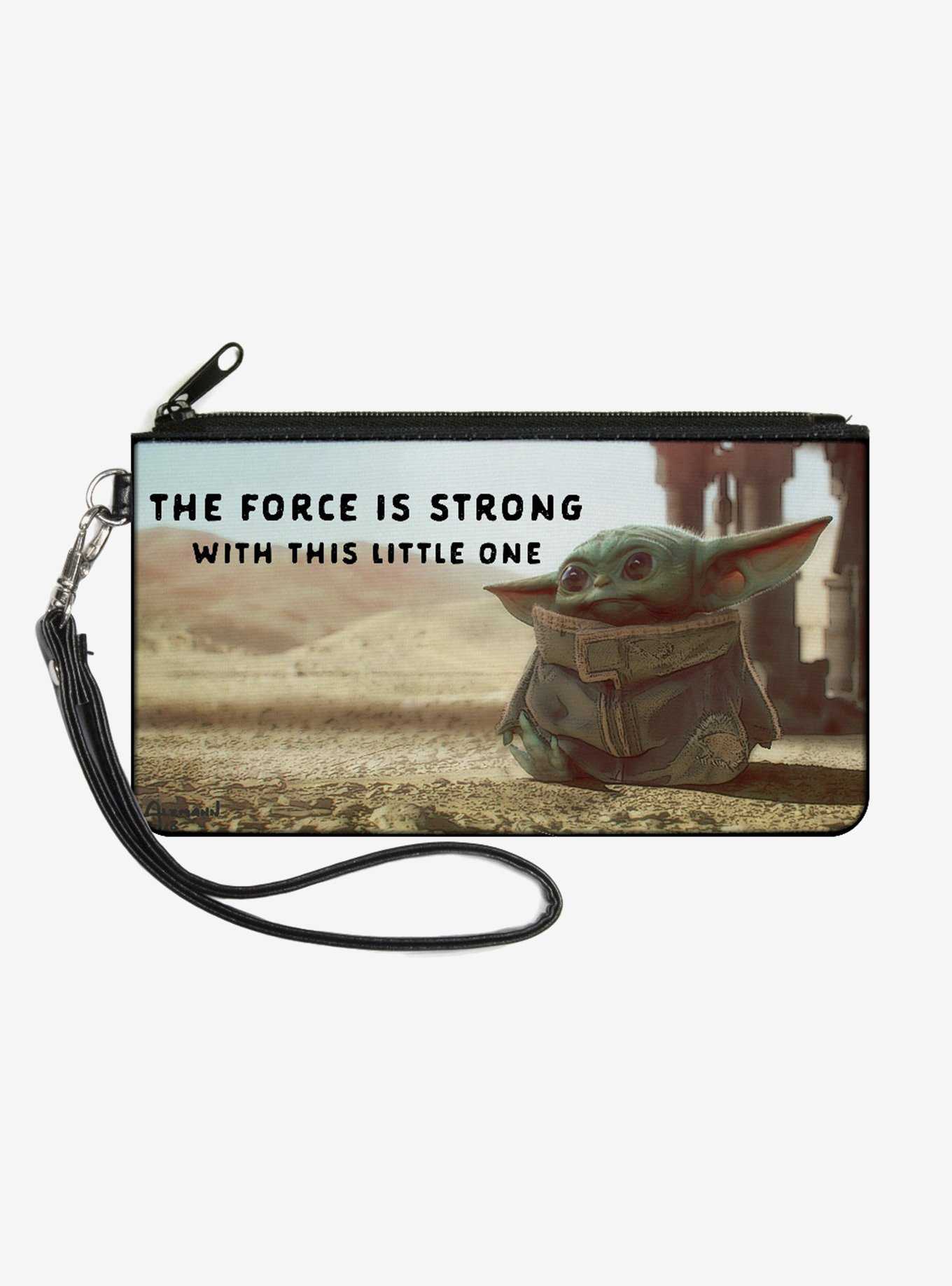 Star Wars The Mandalorian Child The Force Is Strong Wallet Canvas Zip Clutch, , hi-res