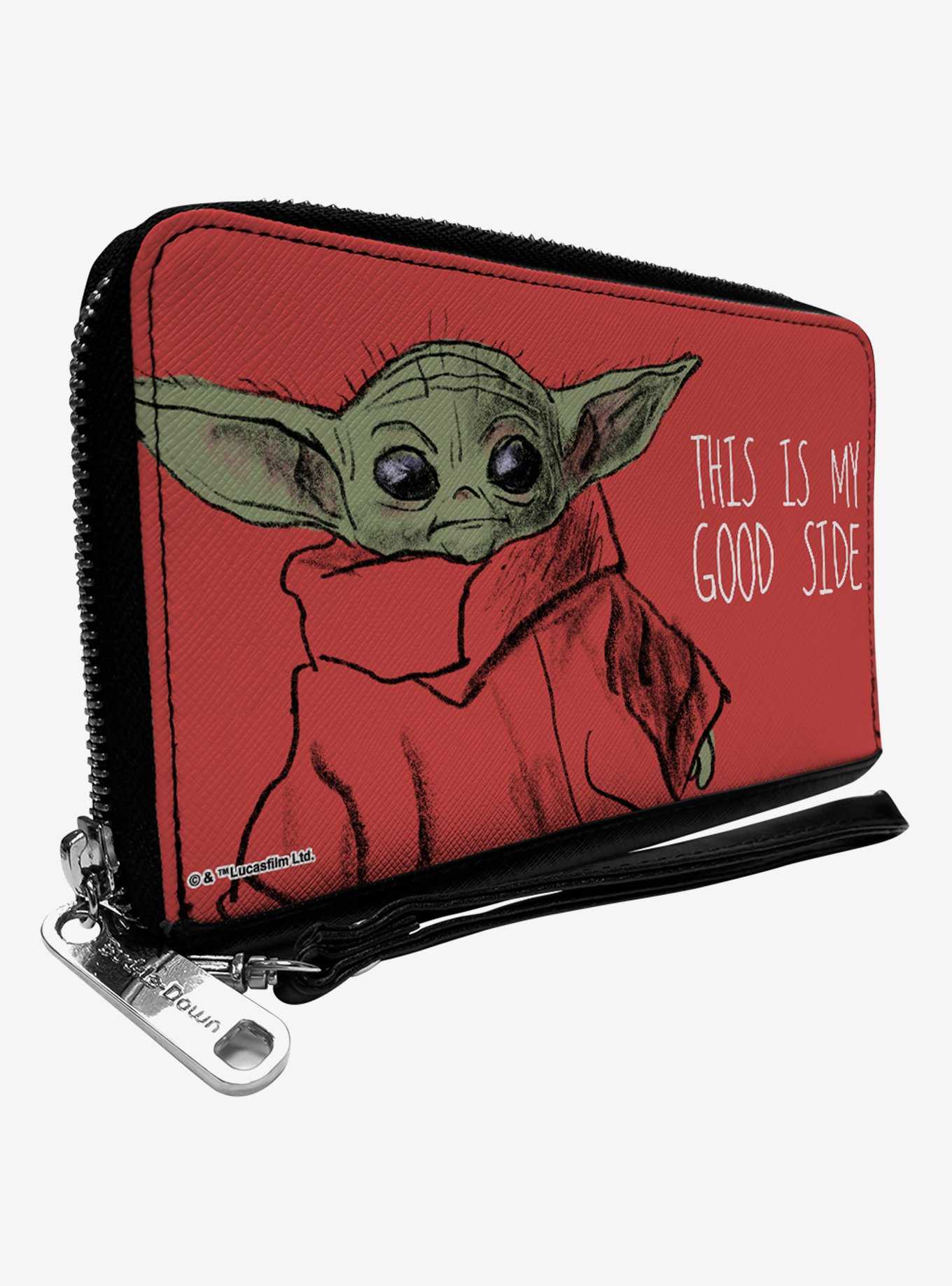 Star Wars The Mandalorian This is My Good Side Quote Red Zip Around Wallet, , hi-res