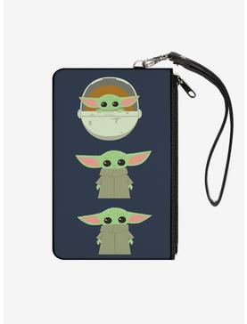 Star Wars The Mandalorian The Child Poses Gray Wallet Canvas Zip Clutch, , hi-res