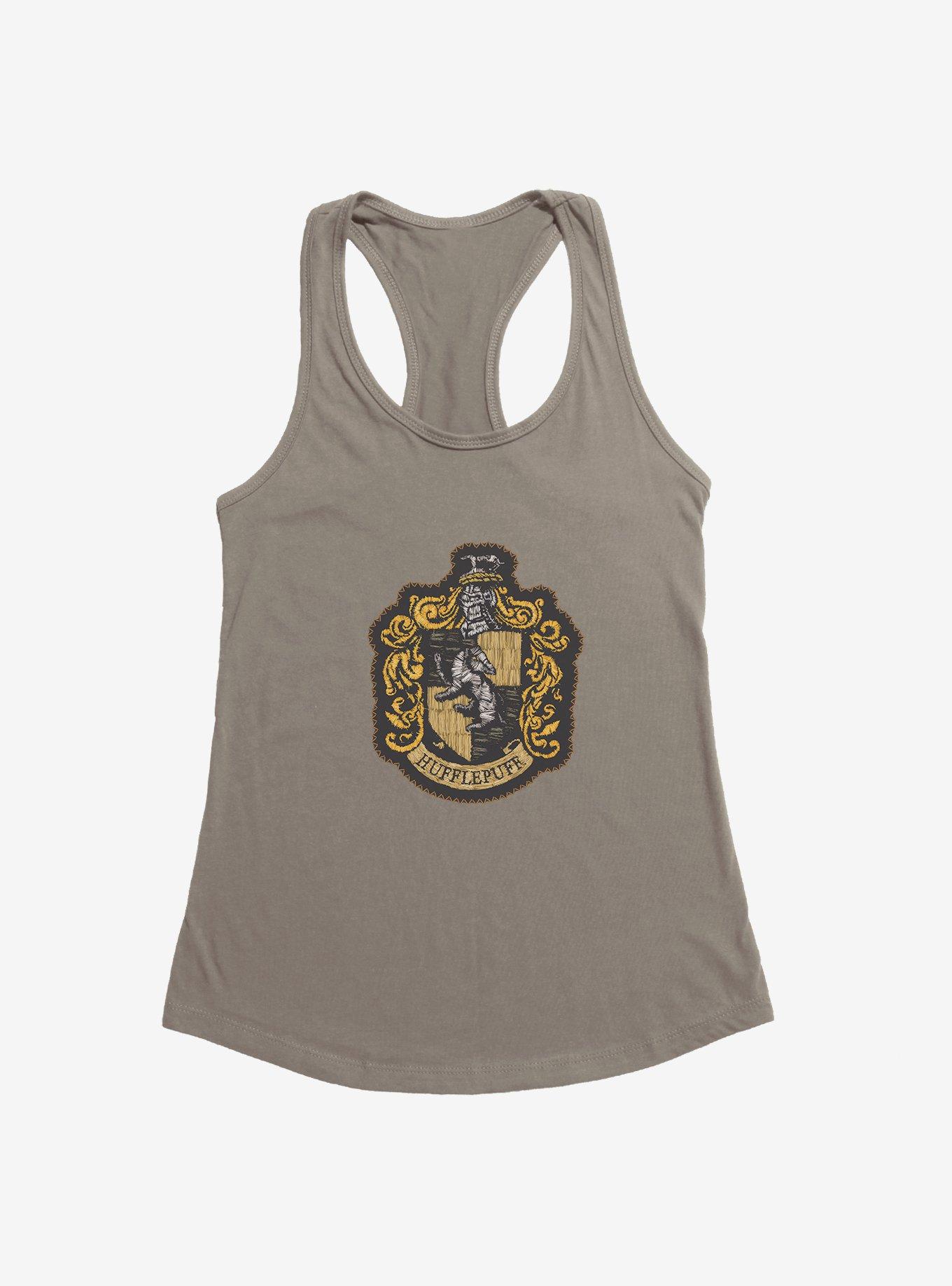 Harry Potter Hufflepuff Coat Of Arms Womens Tank, WARM GRAY, hi-res