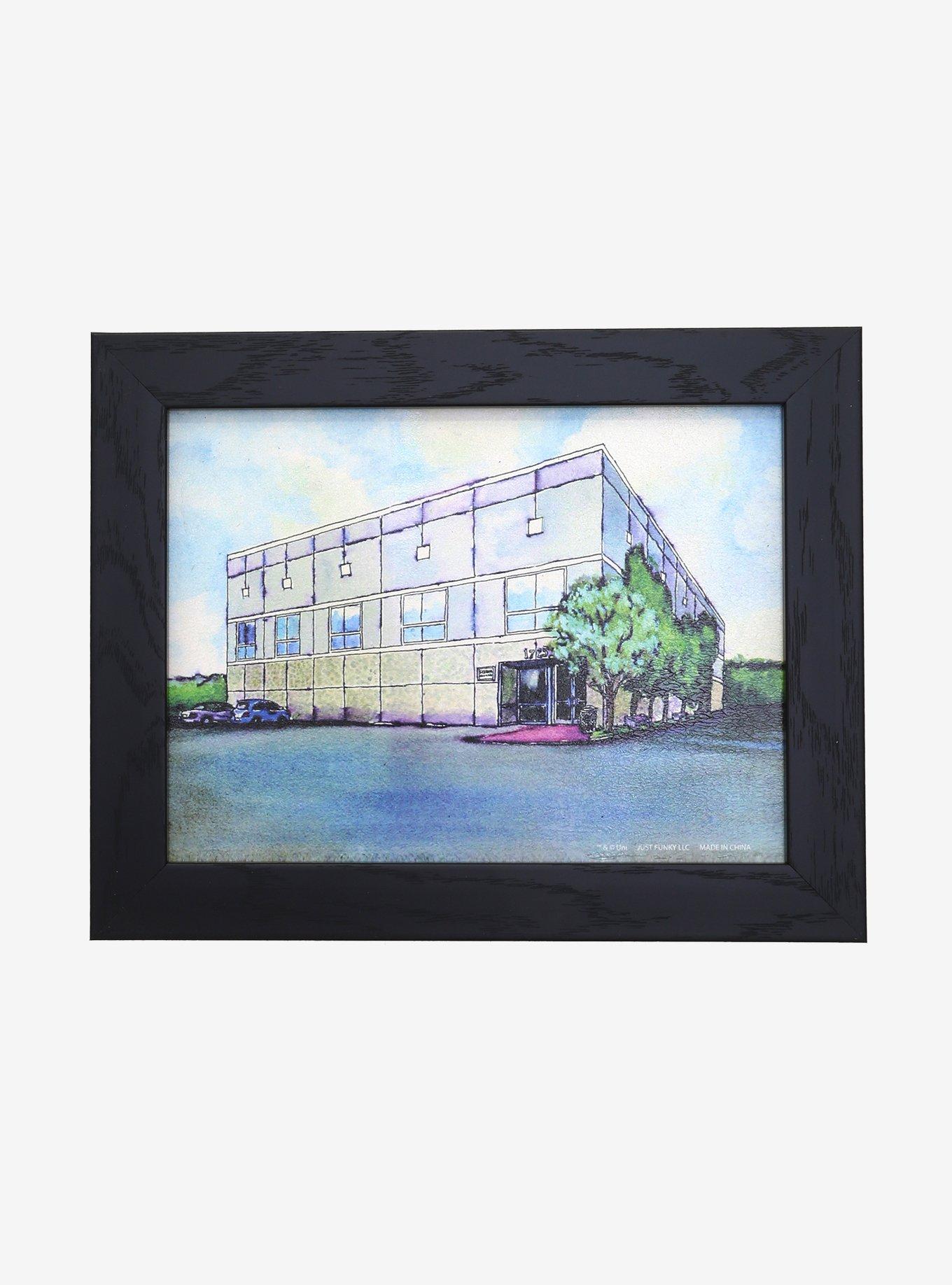 The Office Pam Watercolor Building Framed Wood Wall Art, , hi-res