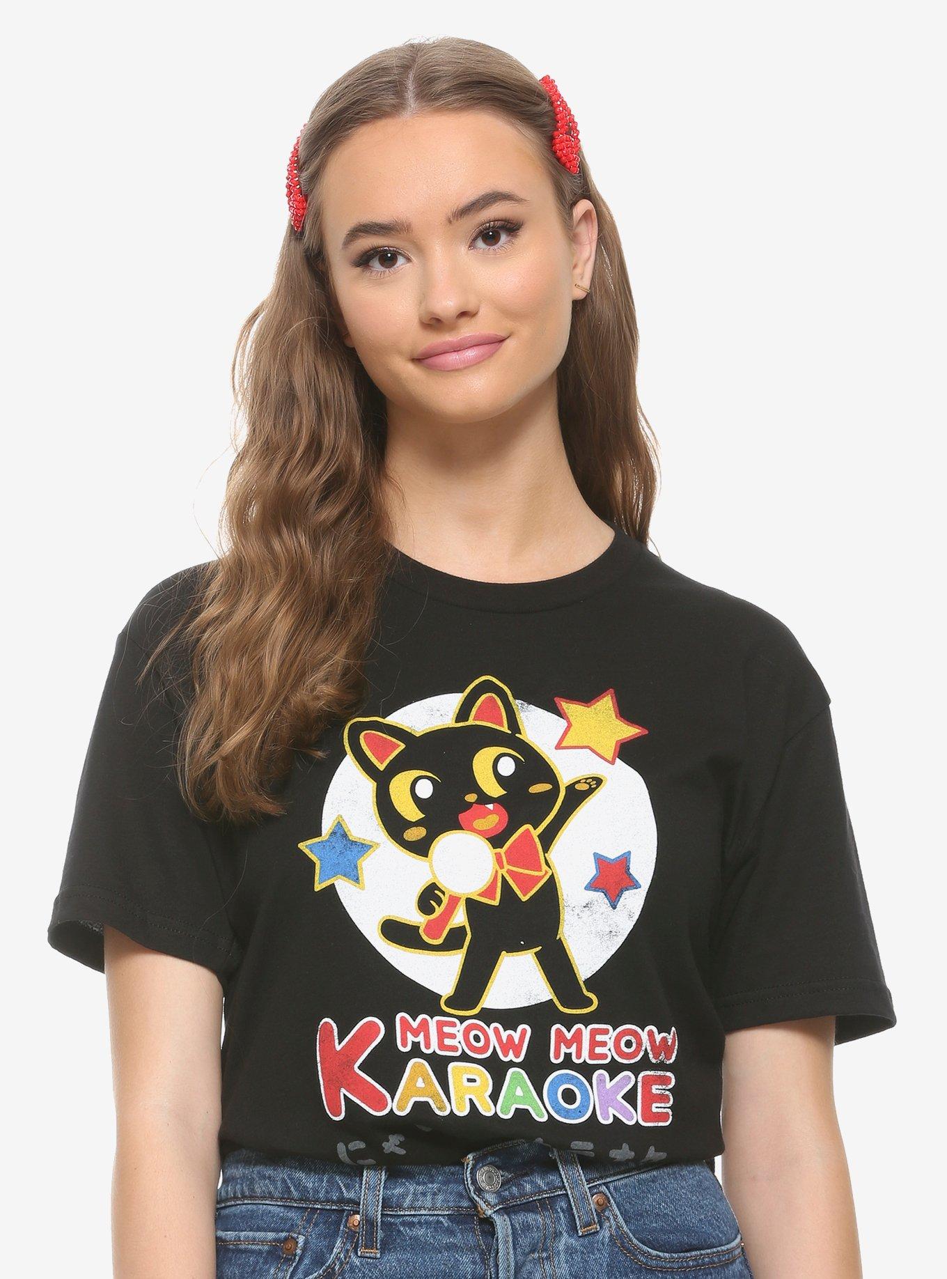 Meow Meow Karaoke Women's T-Shirt - BoxLunch Exclusive, MULTI, hi-res