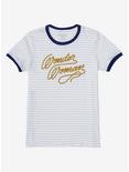 DC Comics Wonder Woman Lasso of Truth Striped Women's Ringer T-Shirt - BoxLunch Exclusive, NAVY, hi-res