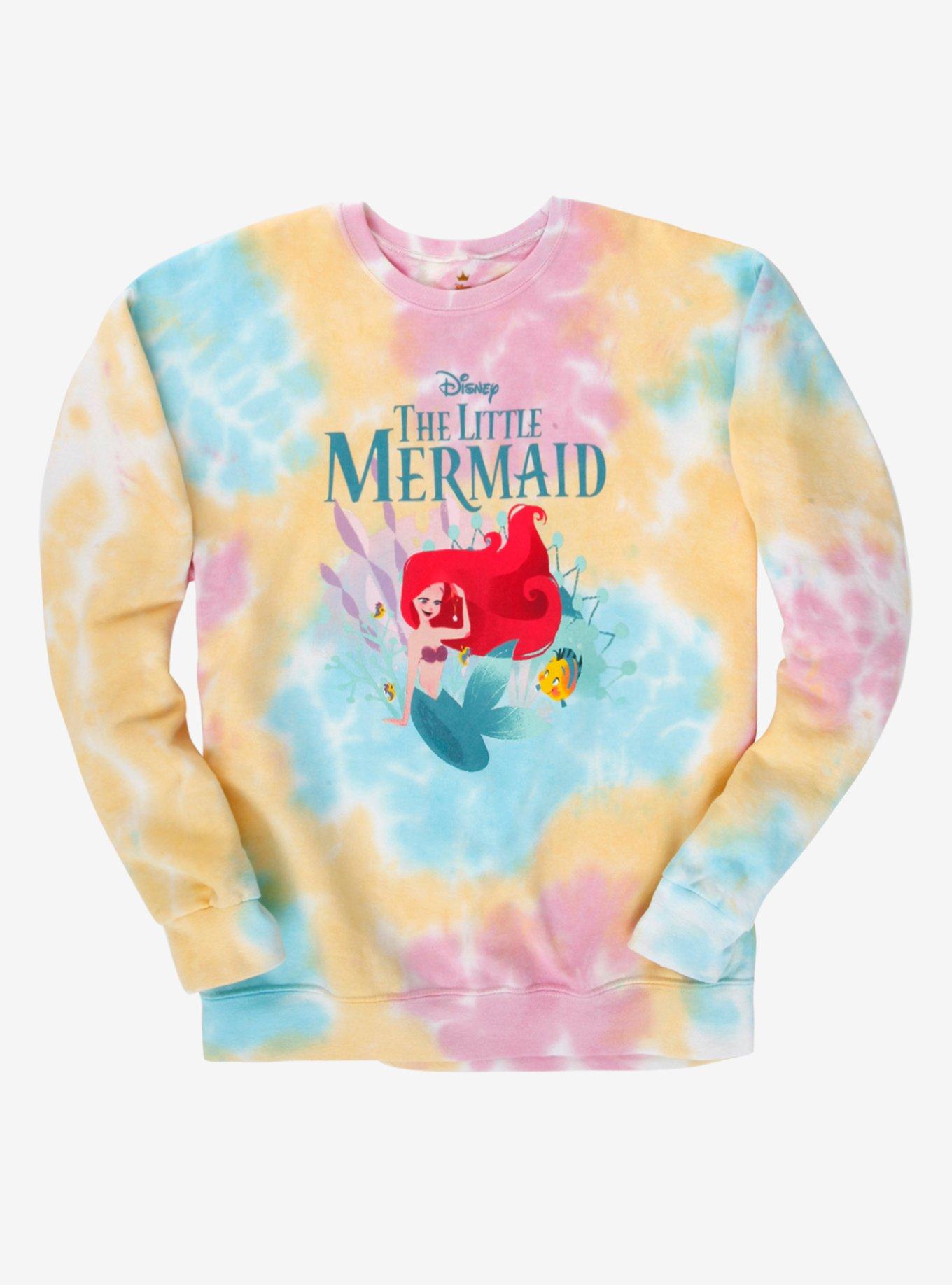 Disney Princess The Little Mermaid Tie-Dye Crewneck - BoxLunch Exclusive, TIE DYE, hi-res