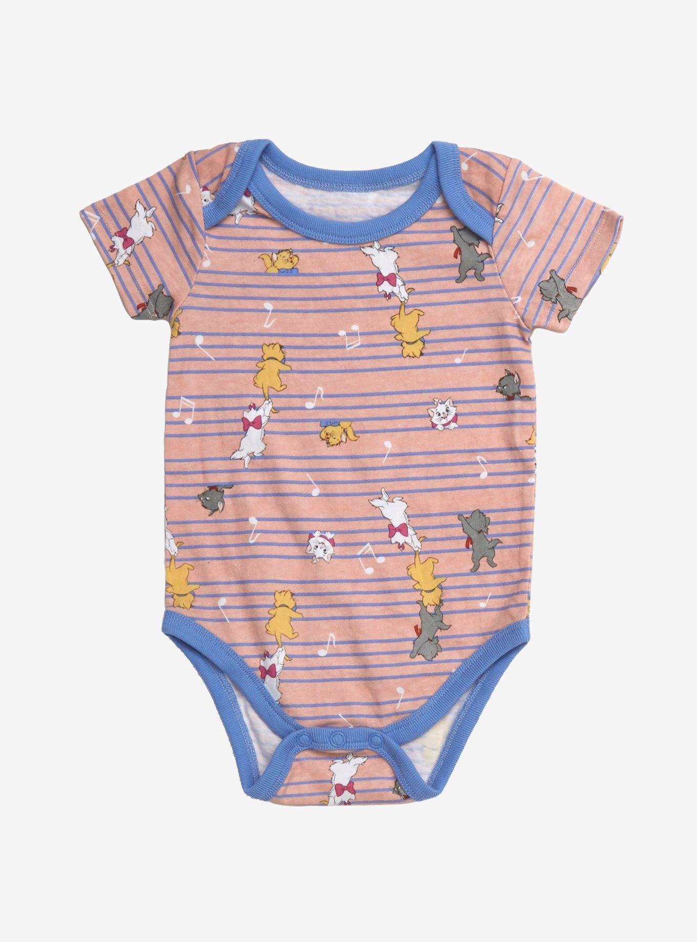 Our Universe Disney The Aristocats Music Notes Infant Ringer One-Piece - BoxLunch Exclusive, BLUE, hi-res