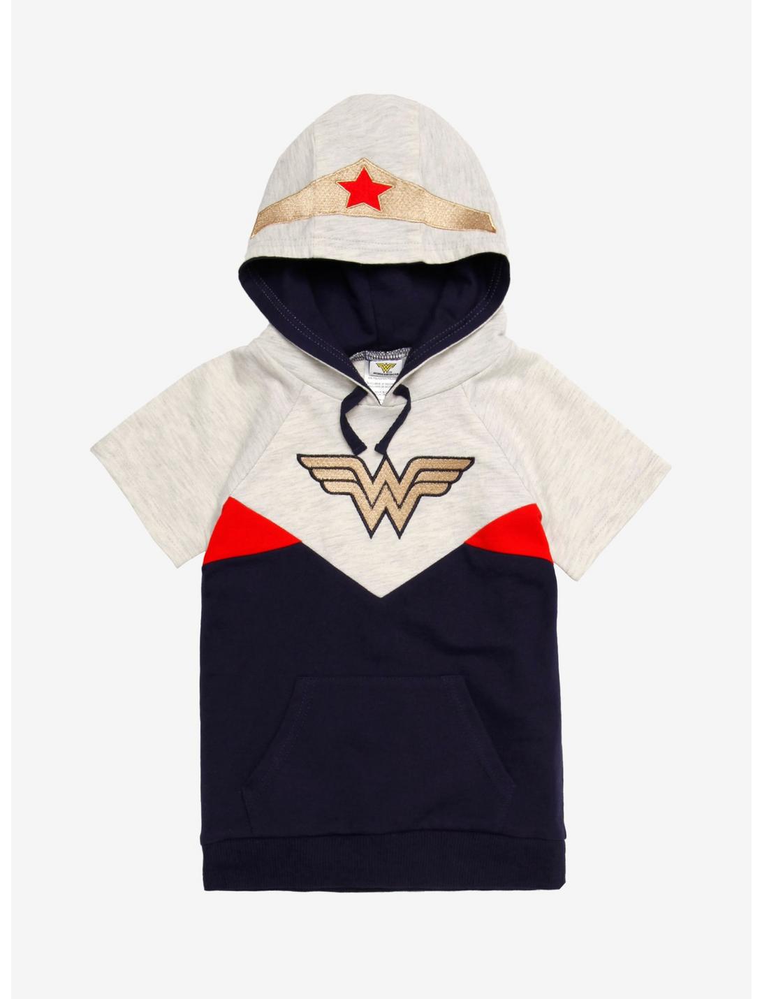 DC Comics Wonder Woman Toddler Short Sleeve Hoodie - BoxLunch Exclusive, BLUE, hi-res