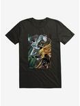 DC Comics Birds Of Prey Black Canary Battle Comic Art T-Shirt, BLACK, hi-res