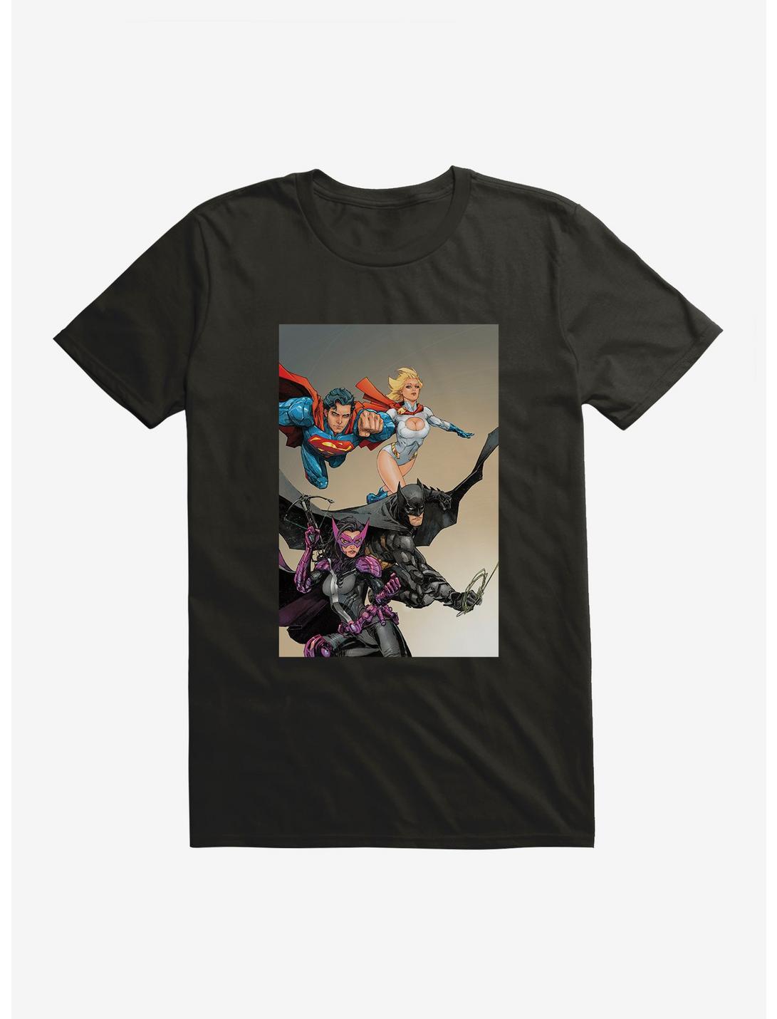 DC Comics Birds Of Prey Huntress And Justice League T-Shirt, BLACK, hi-res