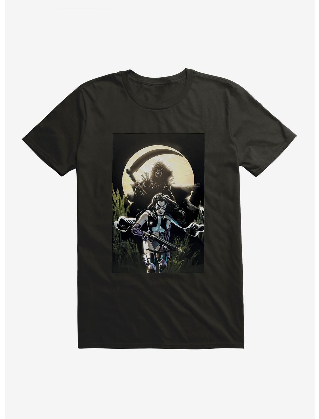DC Comics Birds Of Prey Huntress Moonlight Comic Art T-Shirt, BLACK, hi-res