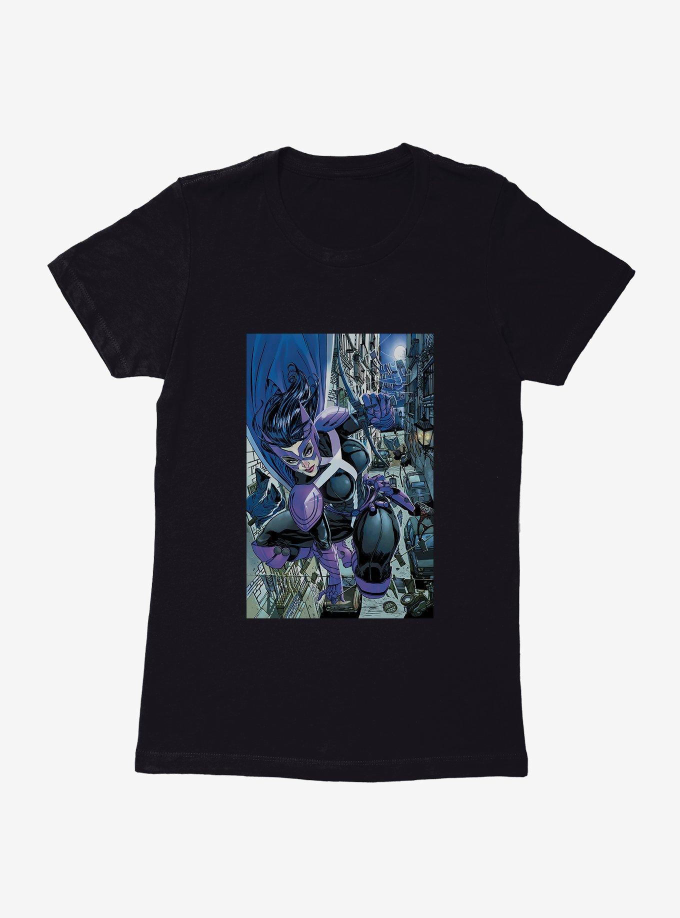 DC Comics Birds Of Prey Huntress Comic Art Womens T-Shirt, BLACK, hi-res