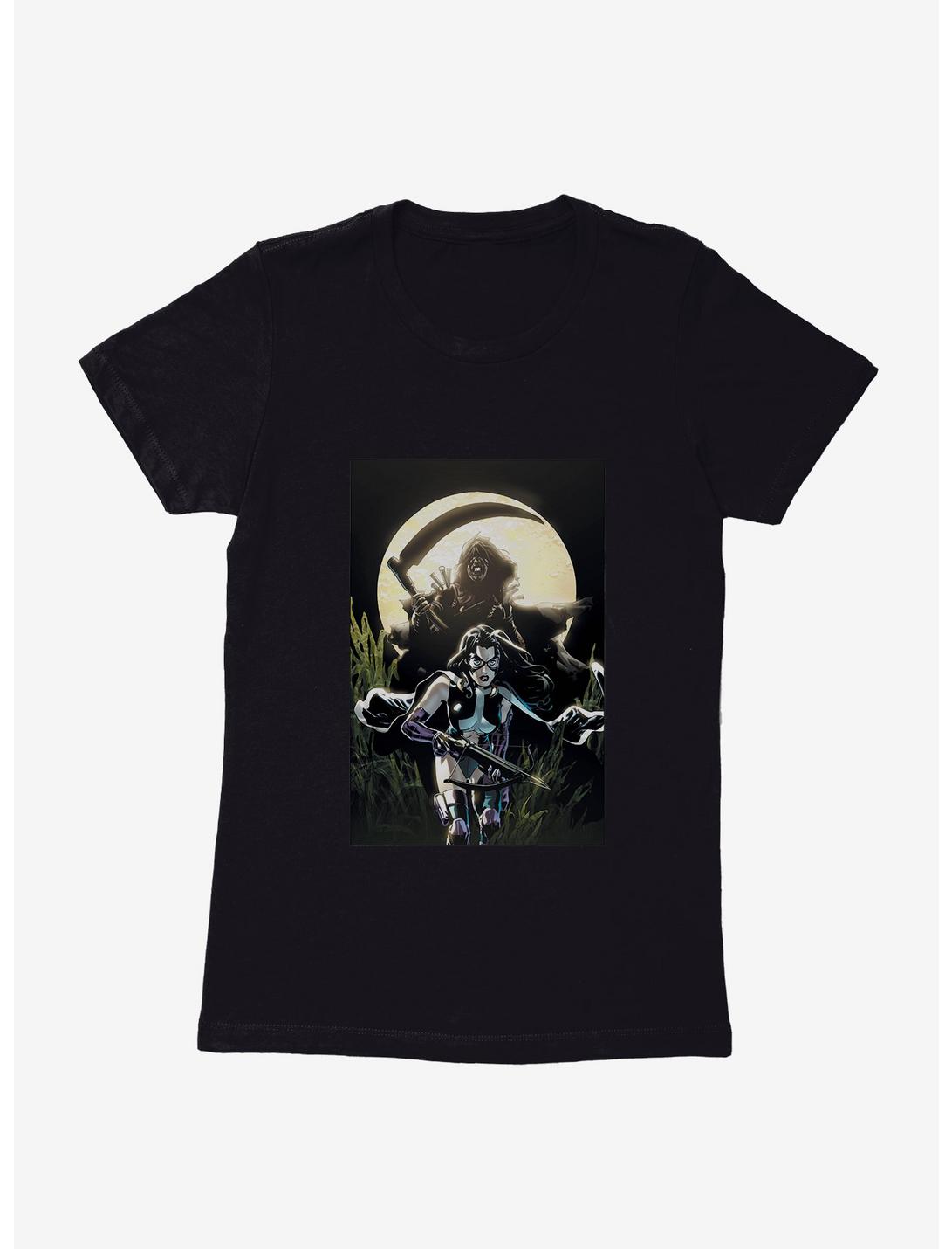 DC Comics Birds Of Prey Huntress Moonlight Comic Art Womens T-Shirt, BLACK, hi-res