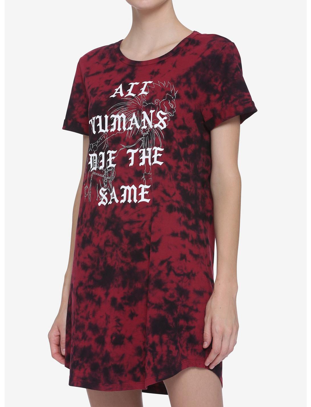 Death Note All Humans Die The Same Tie-Dye T-Shirt Dress, TIE DYE, hi-res