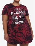 Death Note All Humans Die The Same Tie-Dye T-Shirt Dress Plus Size, TIE DYE, hi-res