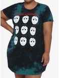 Friday The 13th Many Moods Of Jason Tie-Dye T-Shirt Dress Plus Size, TIE DYE, hi-res