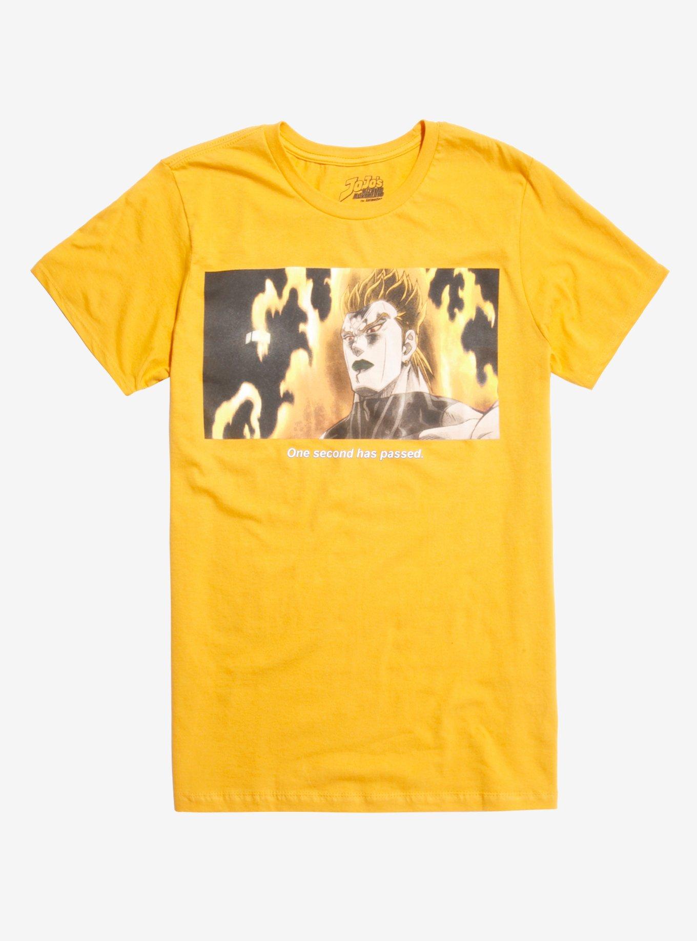 Jojo's Bizarre Adventure: The Animation One Second Has Passed T-Shirt, YELLOW, hi-res