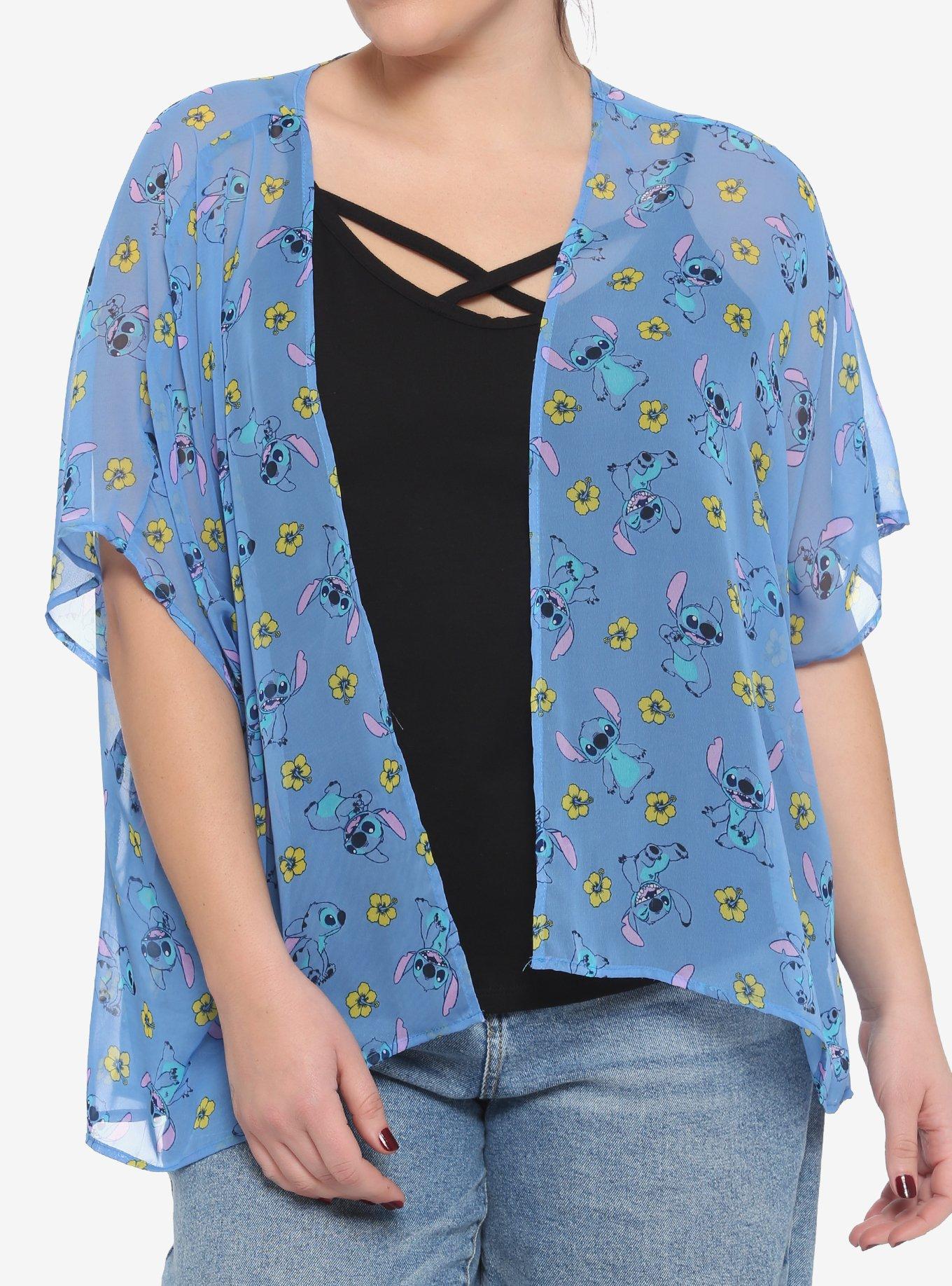 Disney Lilo & Stitch Floral Kimono Plus Size, MULTI, hi-res