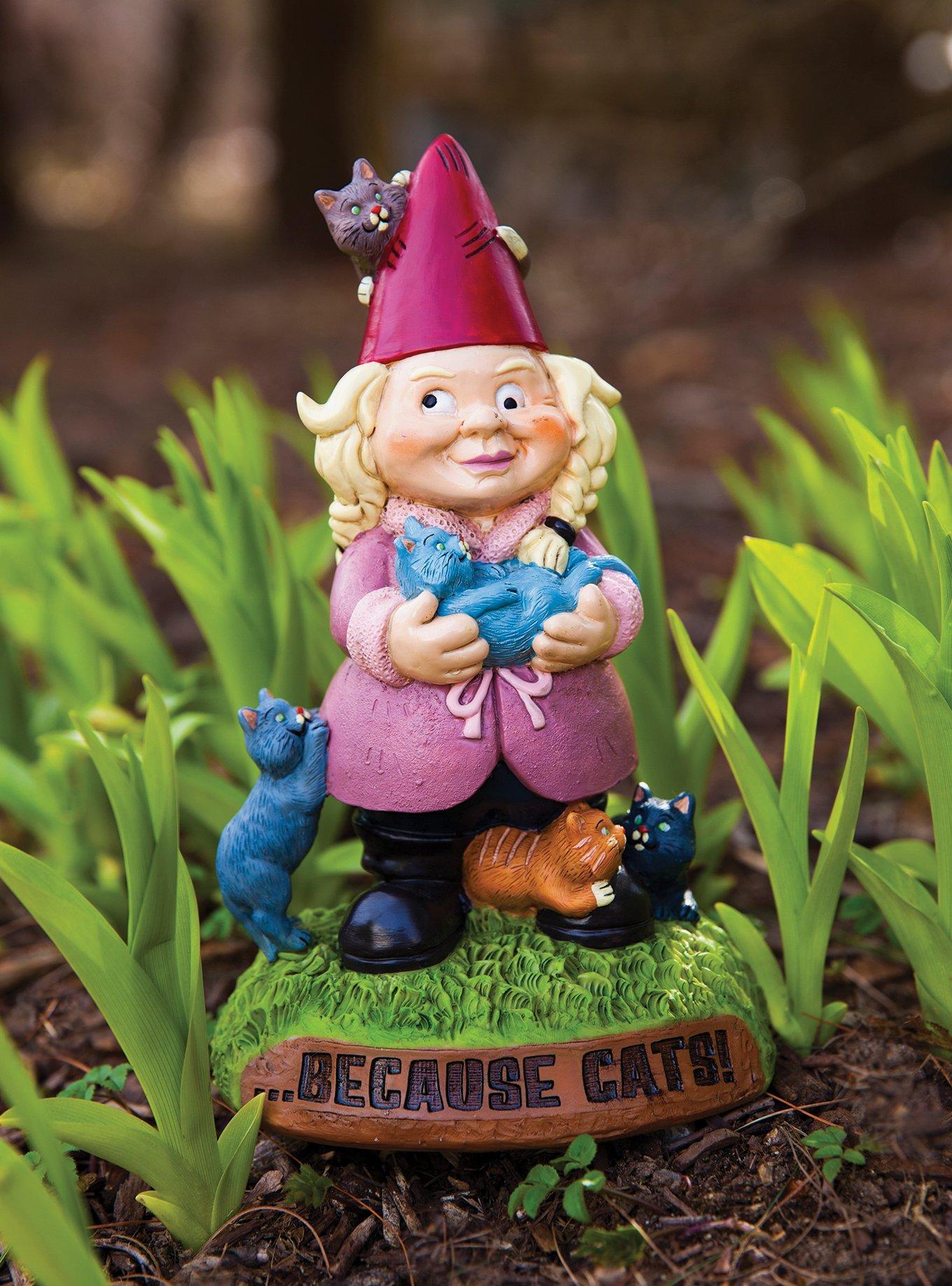 Crazy Cat Lady Garden Gnomes, , hi-res