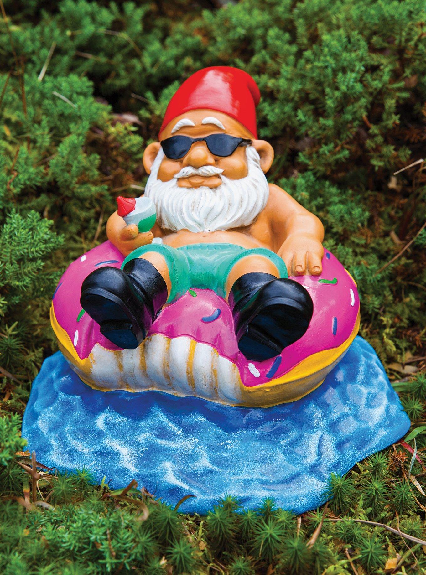 The Donut Worry Be Happy Garden Gnome, , hi-res