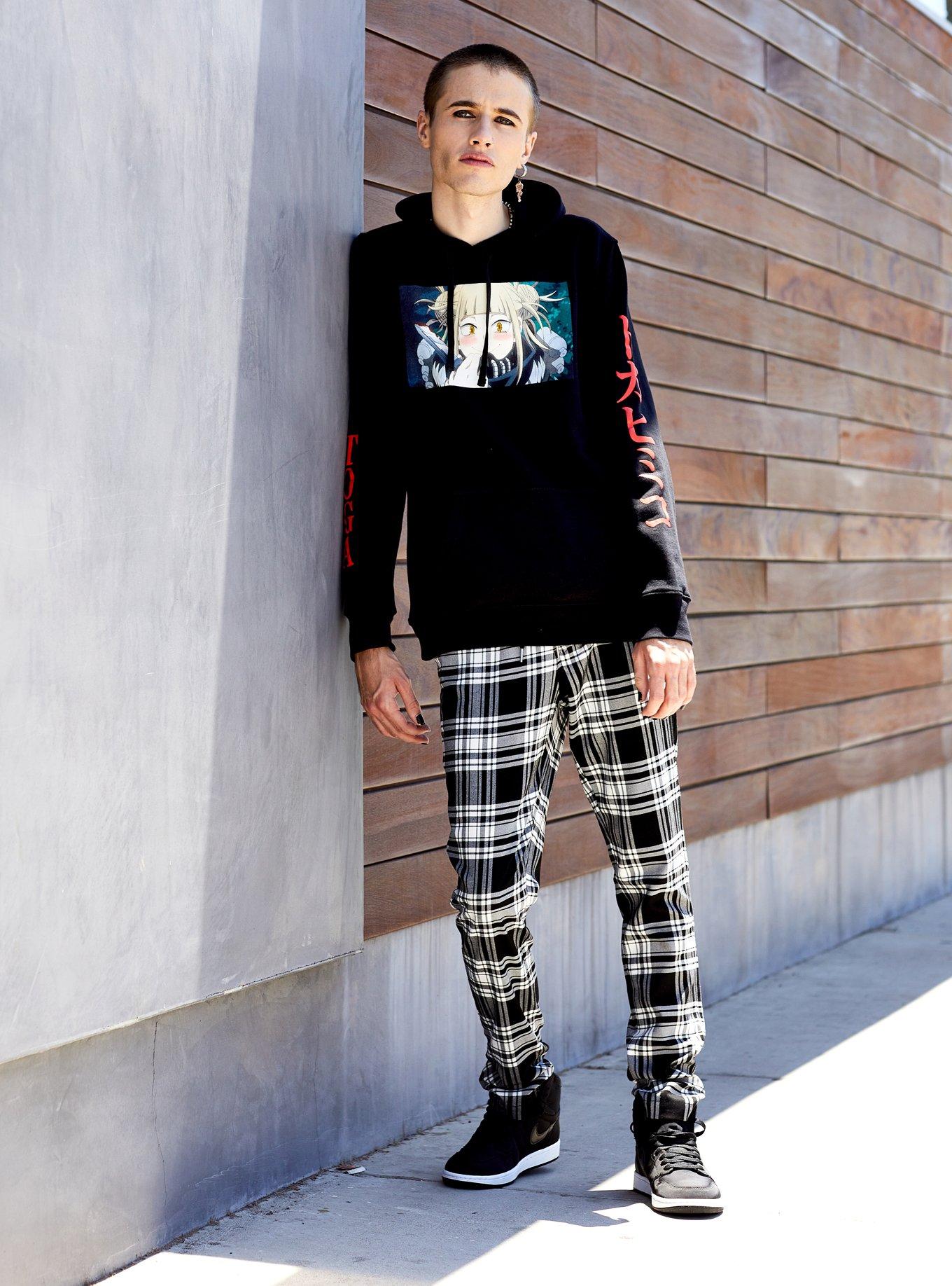 Black White Plaid Jogger Pants Hot Topic