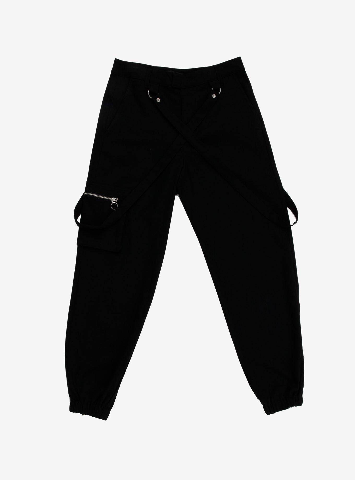 Black Strap Ultra Hi-Rise Jogger Pants, BLACK, hi-res