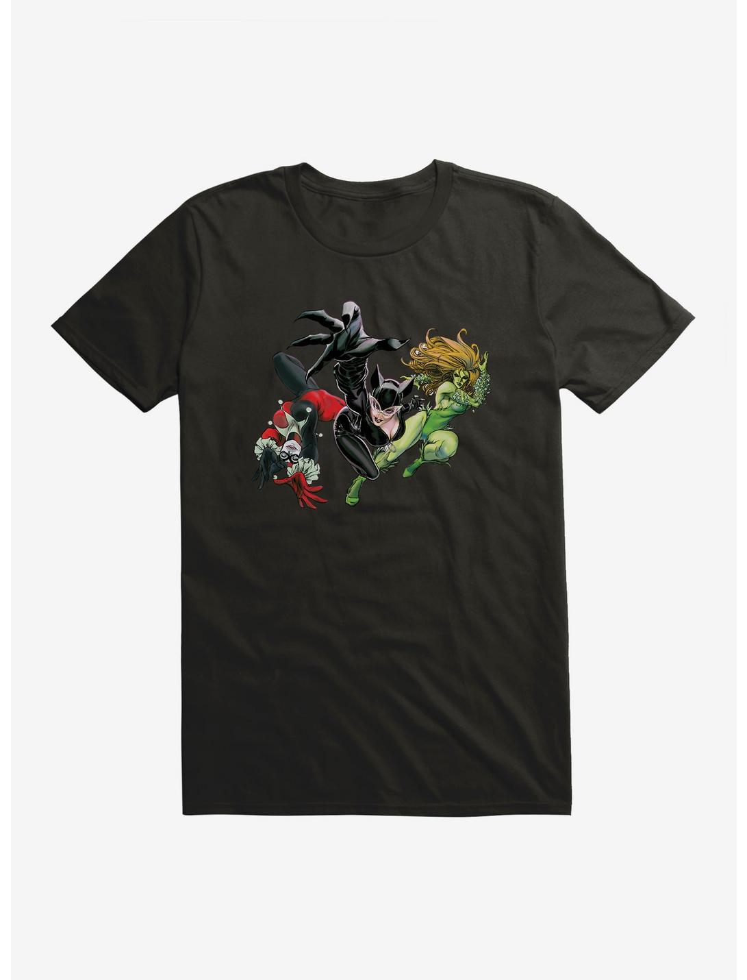 DC Comics Batman Harley Quinn, Cat Woman, And Poison Ivy T-Shirt, BLACK, hi-res