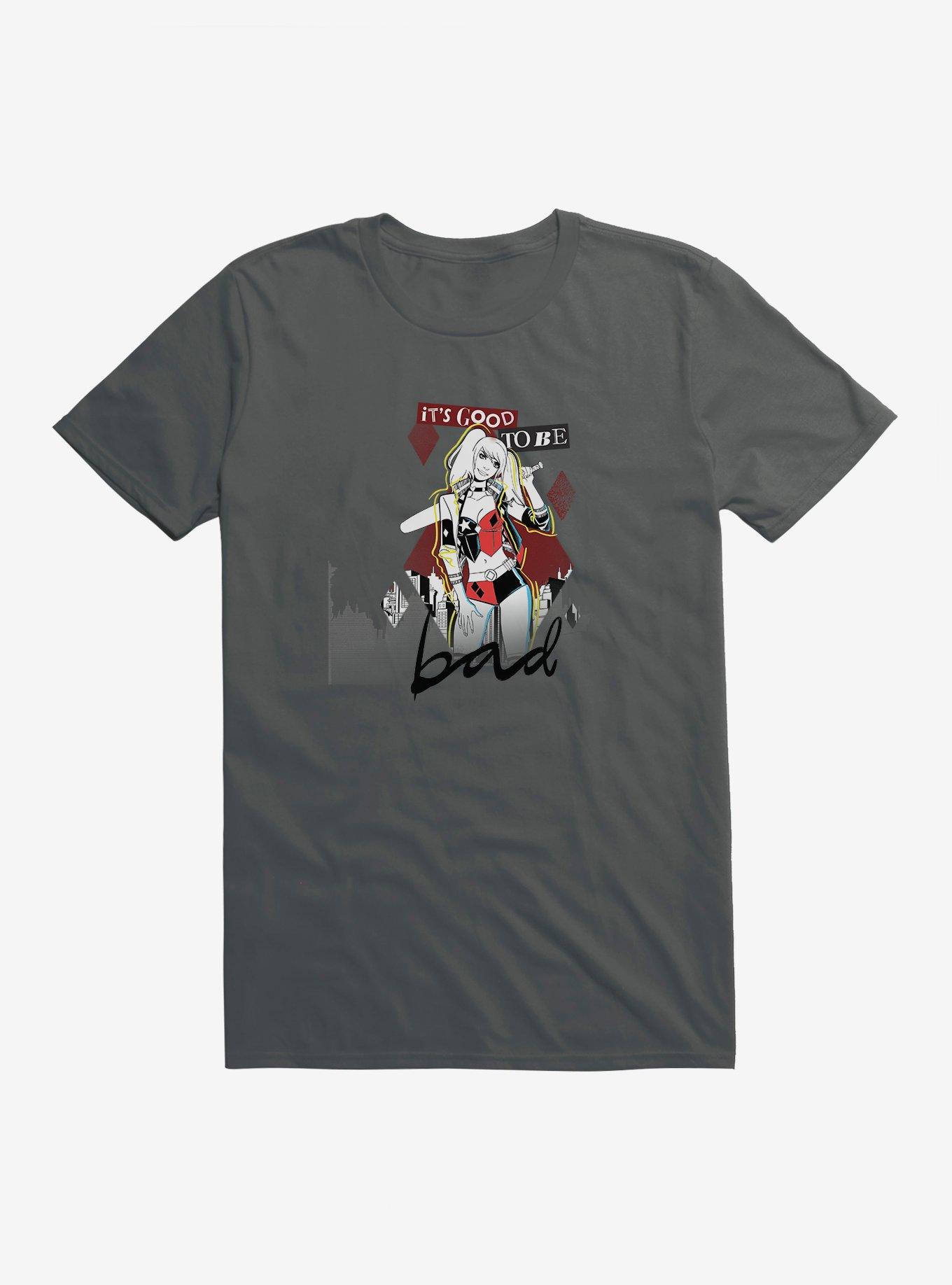 DC Comics Batman Harley Quinn It's Good To Be Bad T-Shirt, CHARCOAL, hi-res