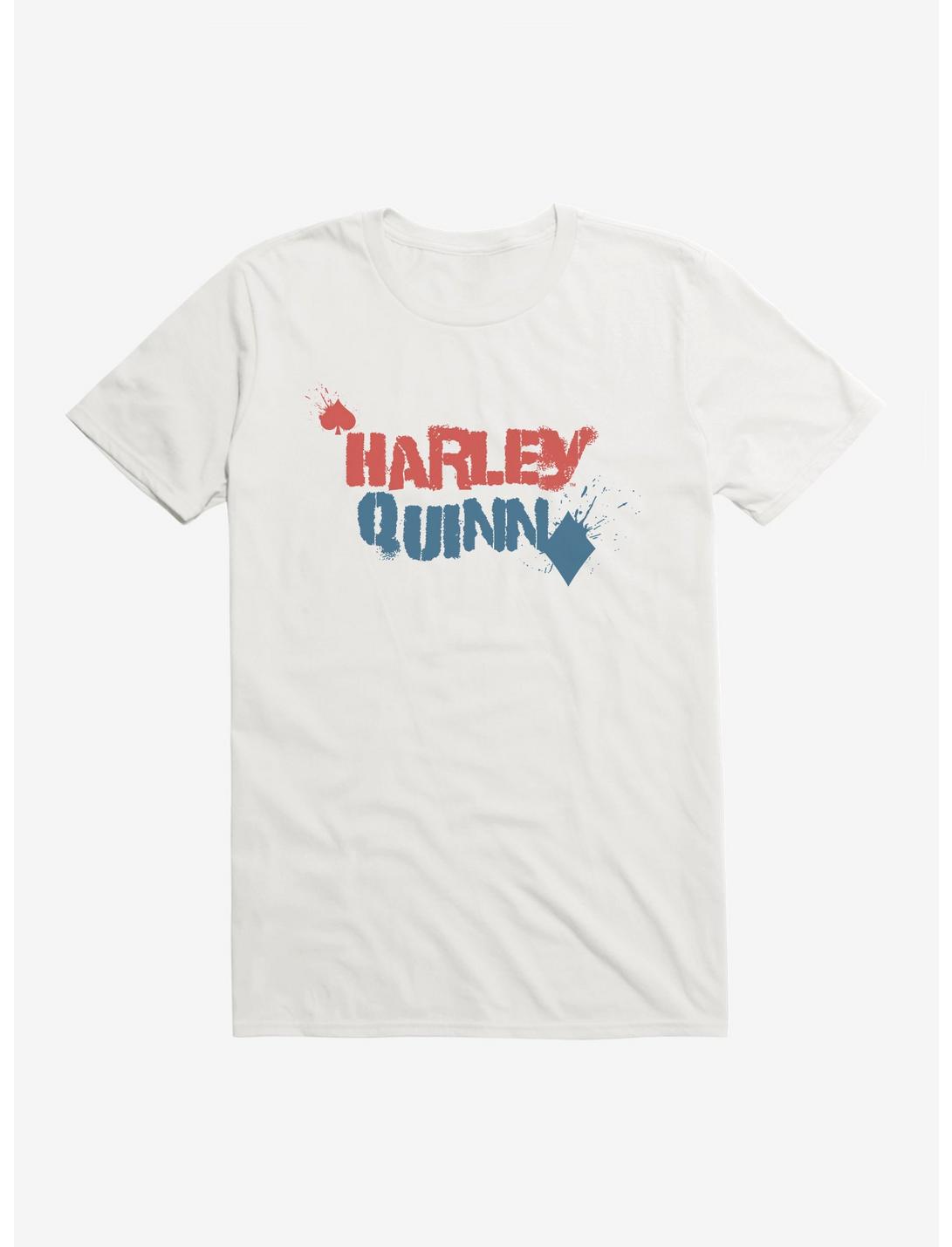 DC Comics Batman Harley Quinn Spray Paint Logo T-Shirt, WHITE, hi-res