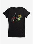 DC Comics Batman Harley Quinn, Cat Woman, And Poison Ivy Girls T-Shirt, BLACK, hi-res