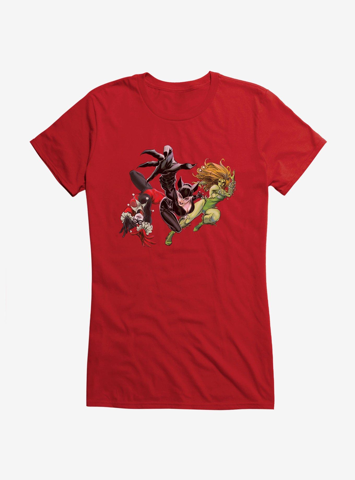 DC Comics Batman Harley Quinn, Cat Woman, And Poison Ivy Girls T-Shirt, , hi-res