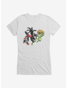 DC Comics Batman Harley Quinn, Cat Woman, And Poison Ivy Girls T-Shirt, WHITE, hi-res