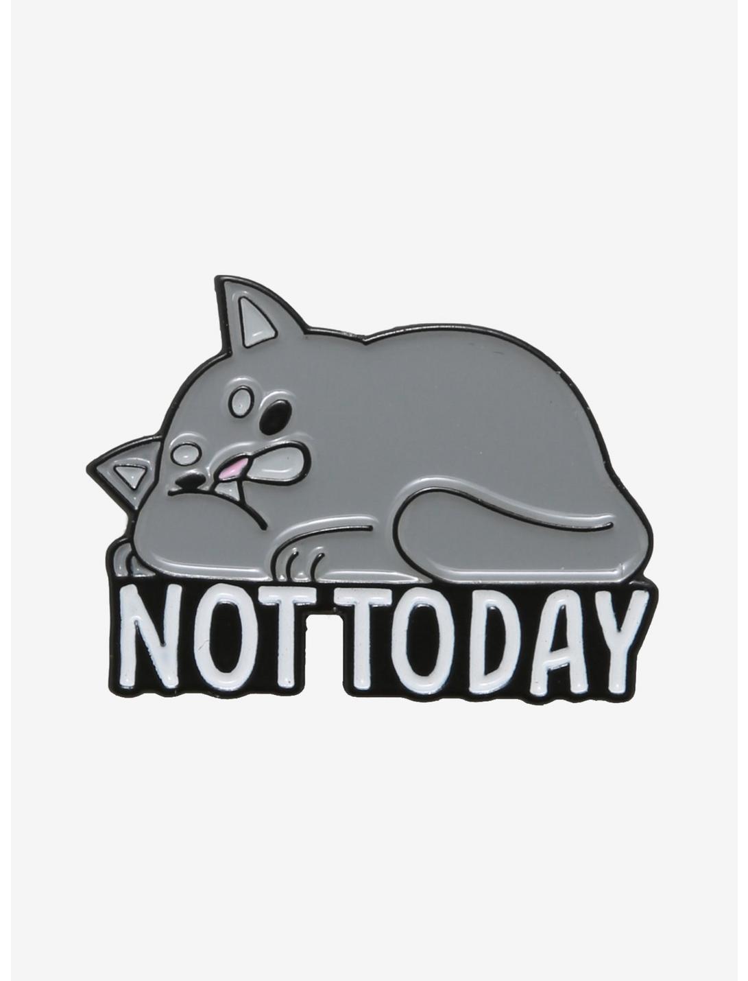Not Today Cat Enamel Pin, , hi-res