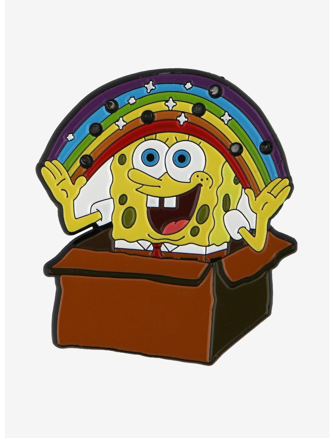 SpongeBob SquarePants Imagination Rainbow Light-Up Enamel Pin - BoxLunch Exclusive, , hi-res