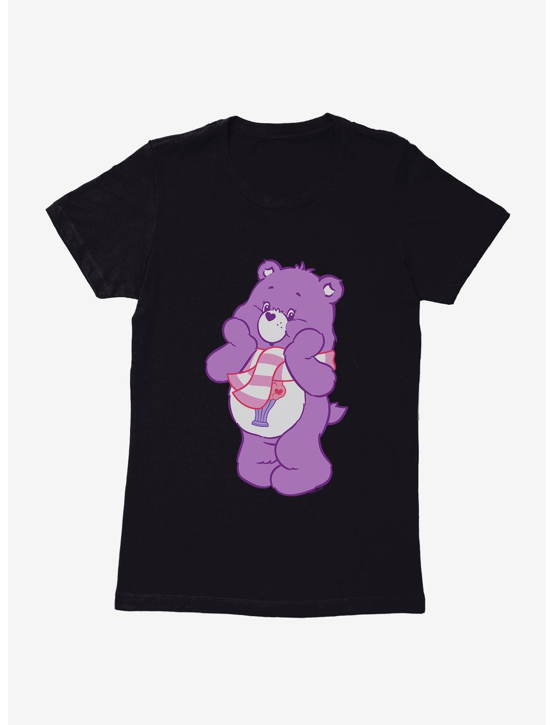 Care Bears Share Bear Scarf Womens T-Shirt, BLACK, hi-res