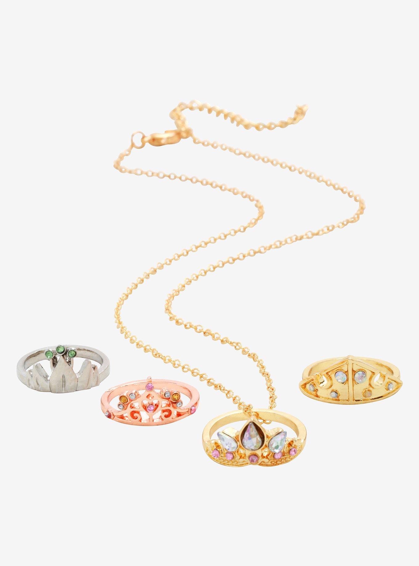 Disney Princess Crown Ring Interchangeable Charm Necklace - BoxLunch Exclusive, , hi-res