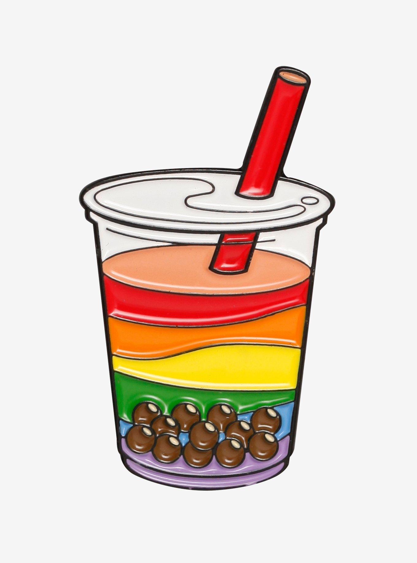 Rainbow Boba Enamel Pin