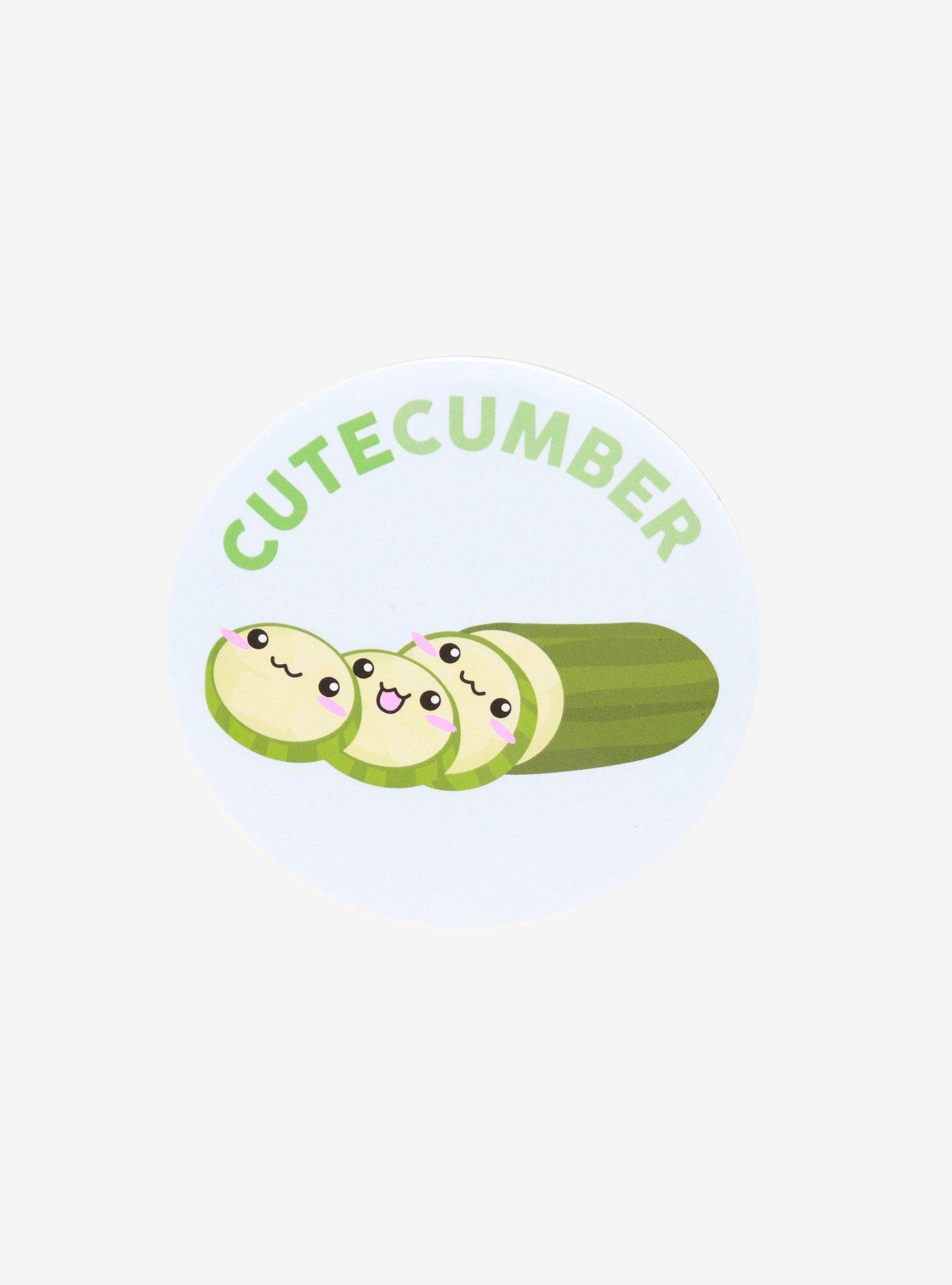 Kawaii Cucumber Button, , hi-res