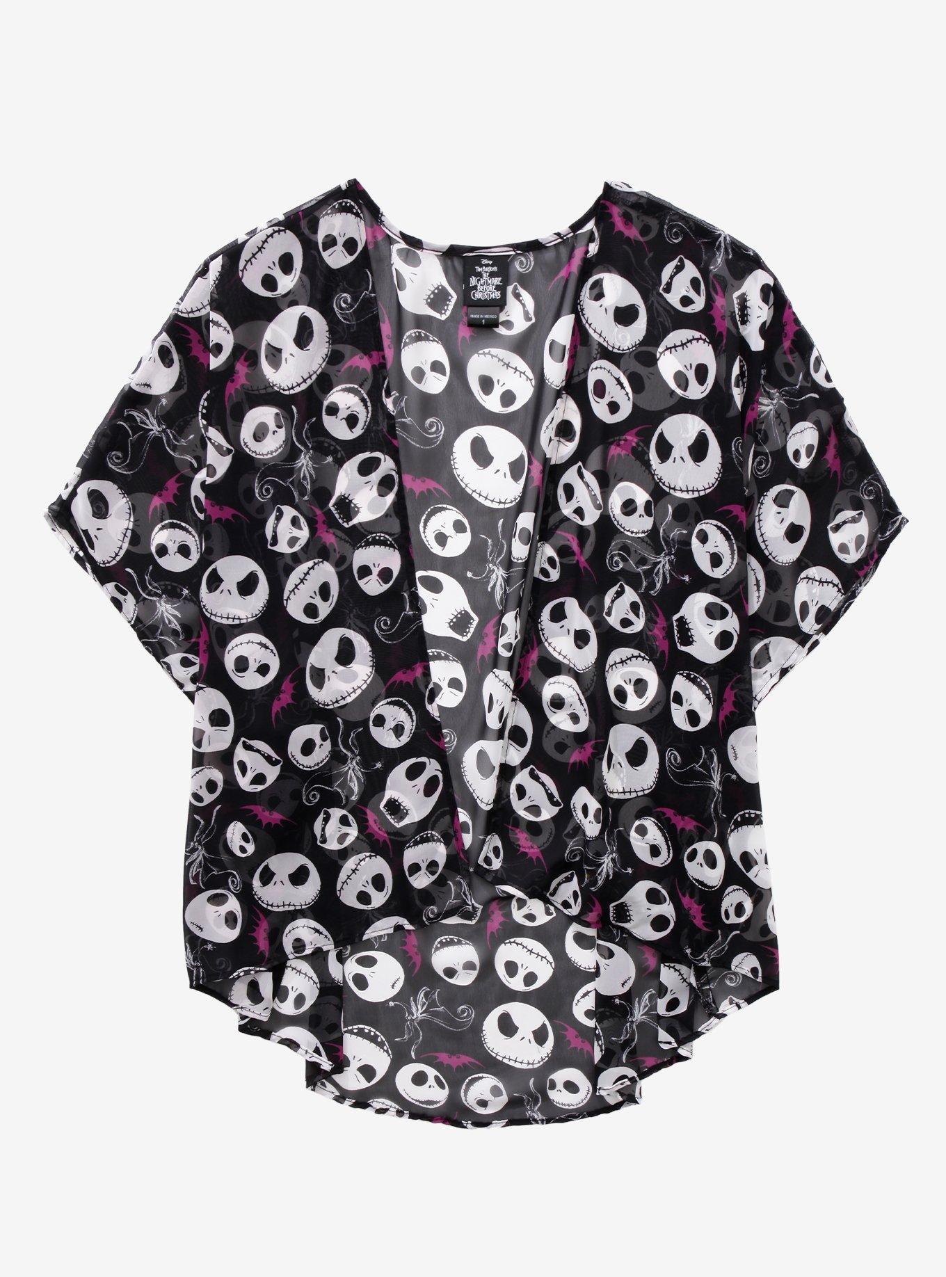 The Nightmare Before Christmas Jack's Head & Bats Kimono Plus Size, MULTI, hi-res