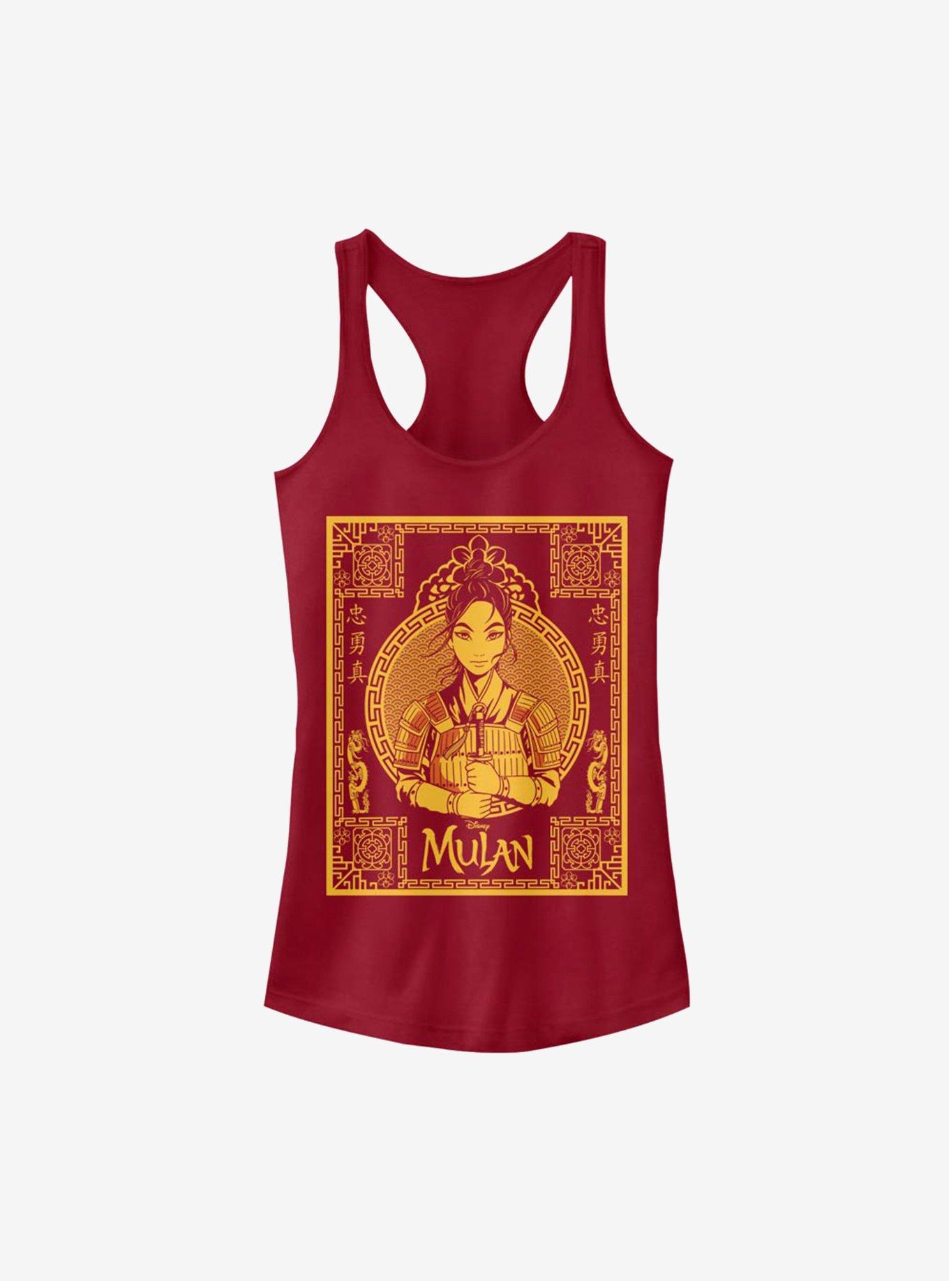 Disney Mulan Live Action Golden Outline Poster Girls Tank, , hi-res