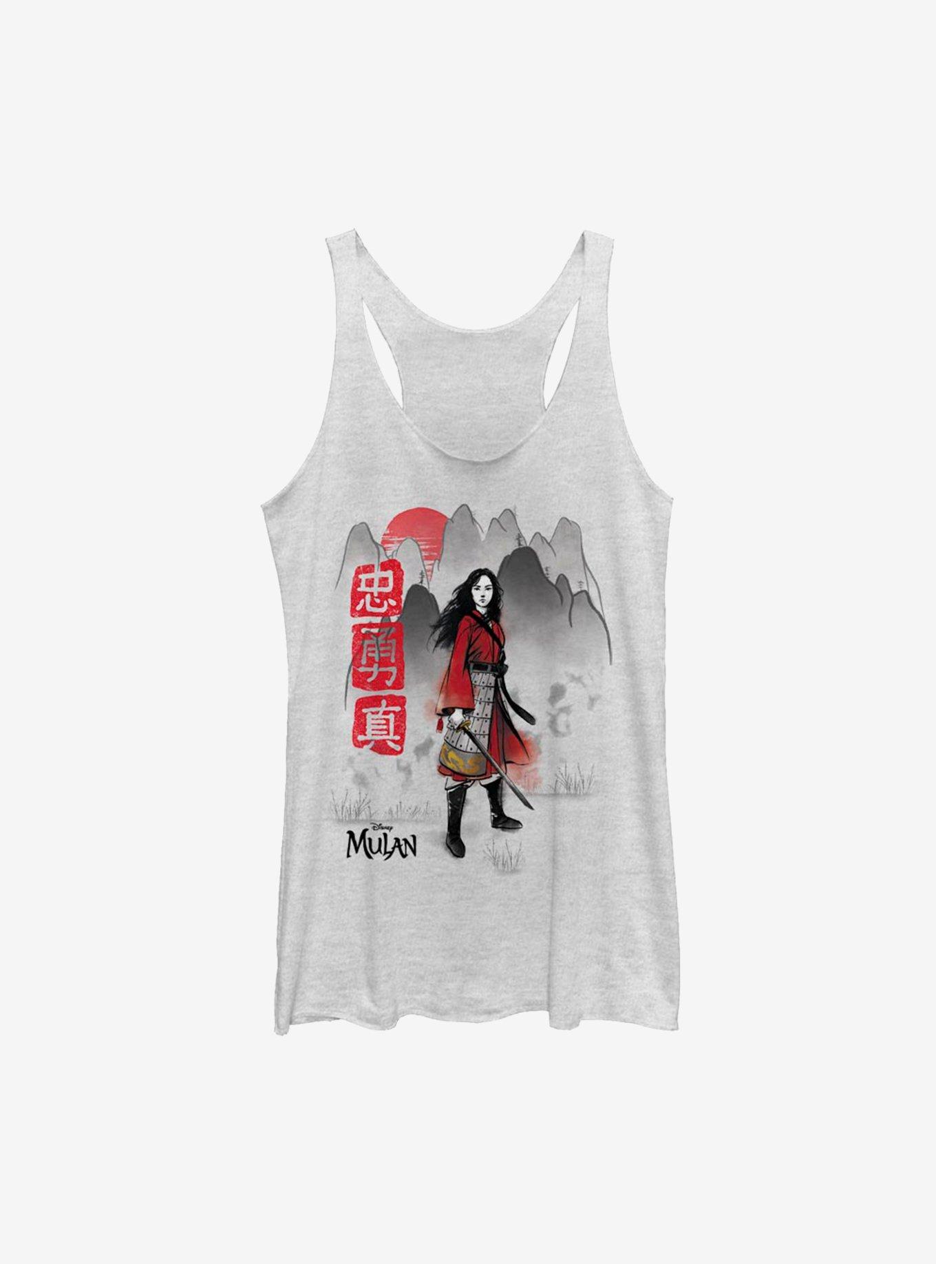 Disney Mulan Live Action Loyal Brave And True Girls Tank, WHITE HTR, hi-res