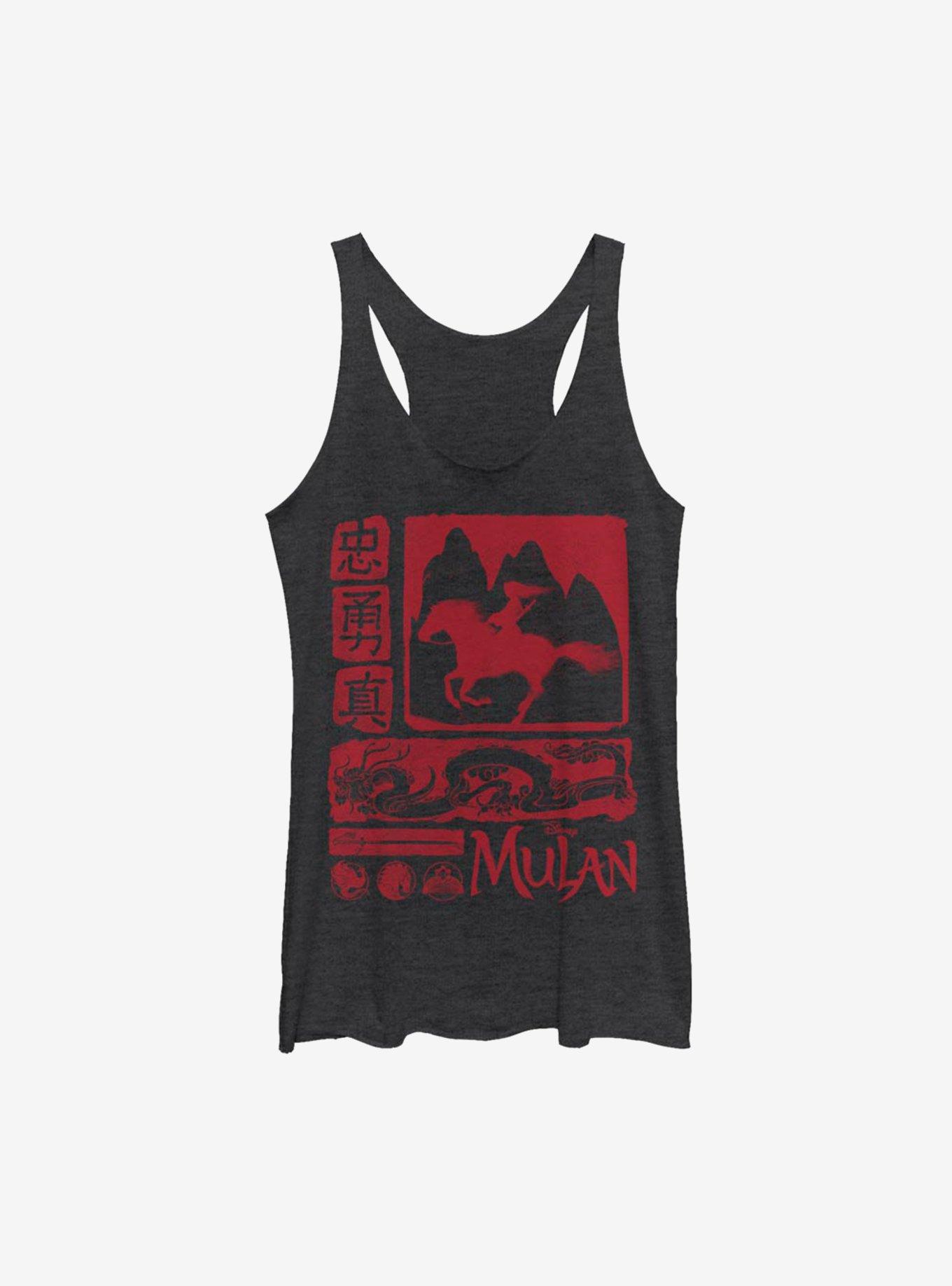 Disney Mulan Live Action Panels Girls Tank, BLK HTR, hi-res