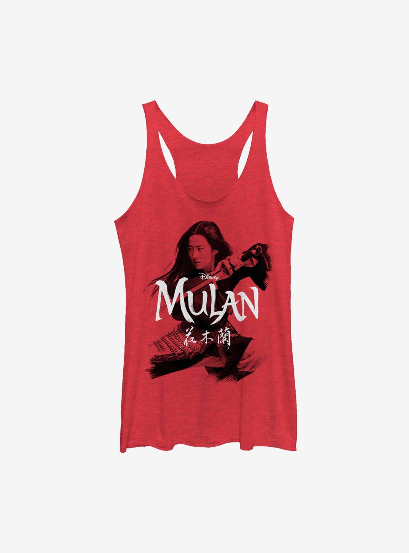 Disney Mulan Live Action Warrior Stance Girls Tank, RED HTR, hi-res