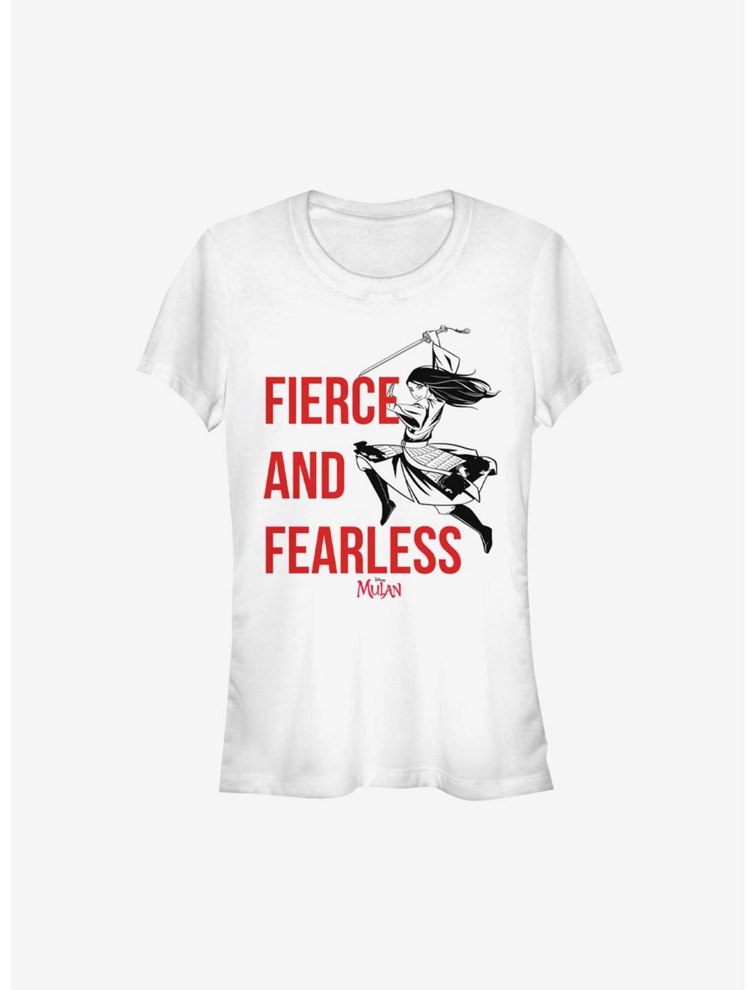 Disney Mulan Live Action Fierce And Fearless Girls T-Shirt, WHITE, hi-res