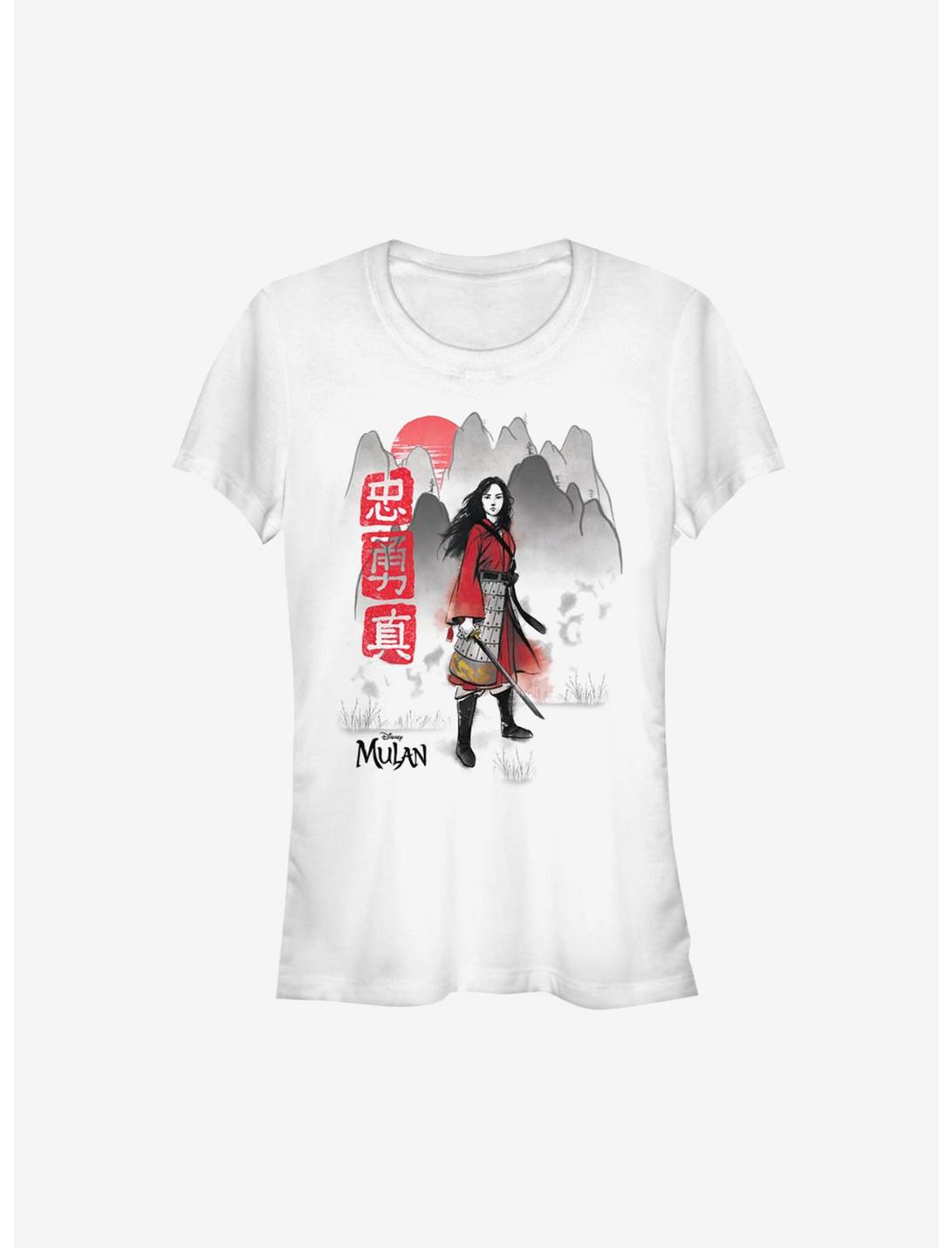 Disney Mulan Live Action Loyal Brave And True Girls T-Shirt, WHITE, hi-res