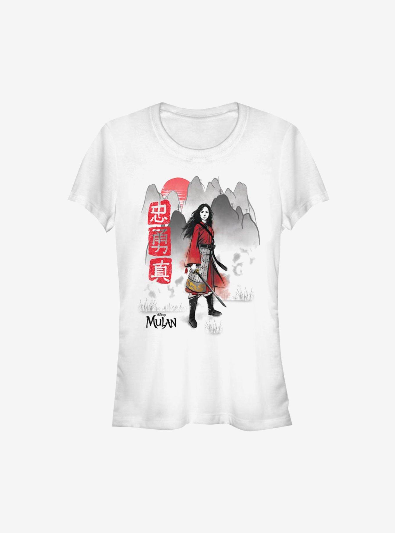 Disney Mulan Live Action Loyal Brave And True Girls T-Shirt, WHITE, hi-res