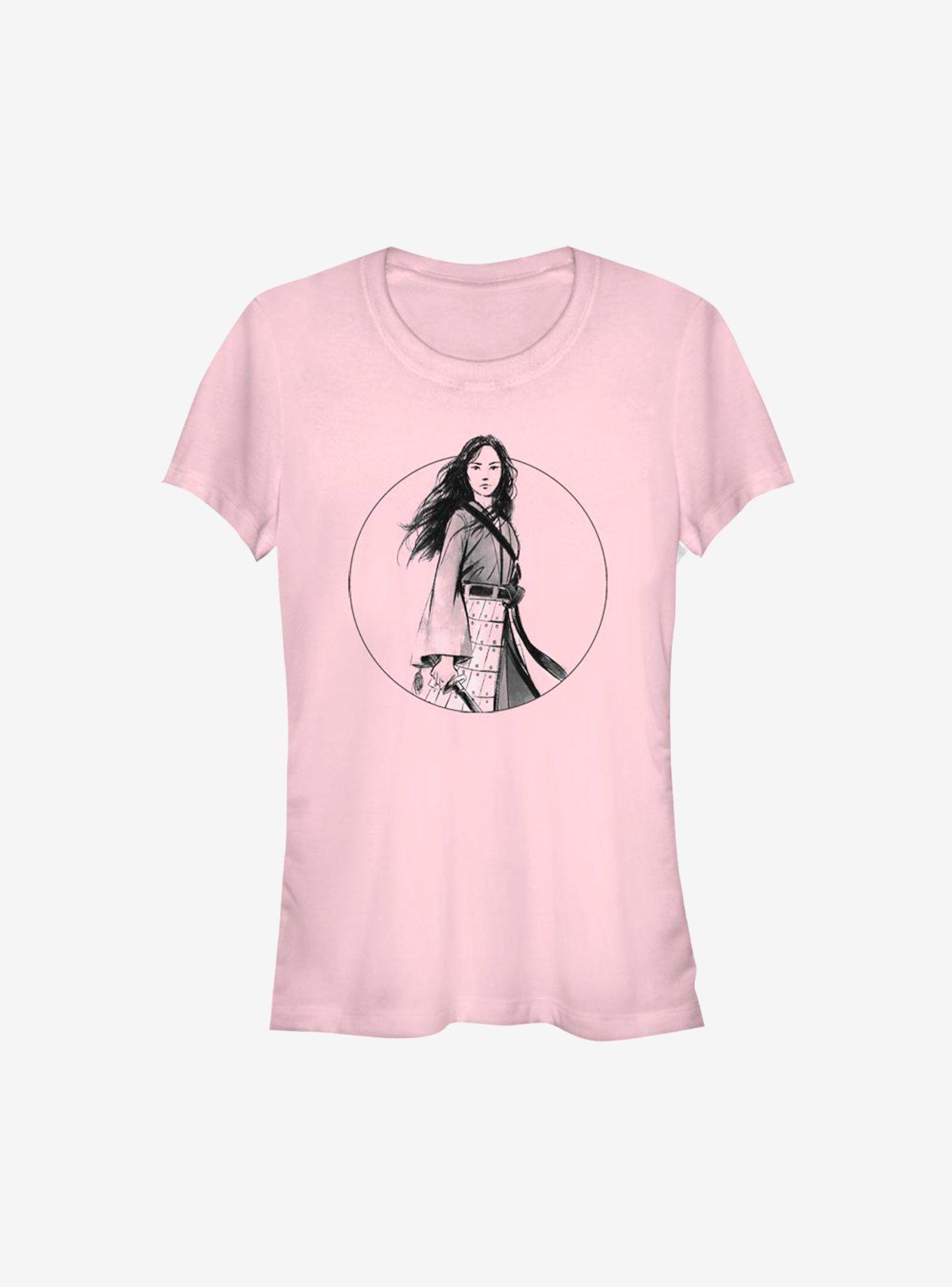 Disney Mulan Live Action Sketch Portrait Girls T-Shirt, LIGHT PINK, hi-res