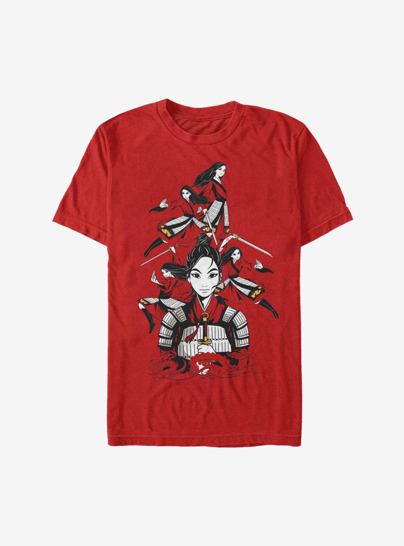 Disney Mulan Live Action Warrior Poses T-Shirt, RED, hi-res