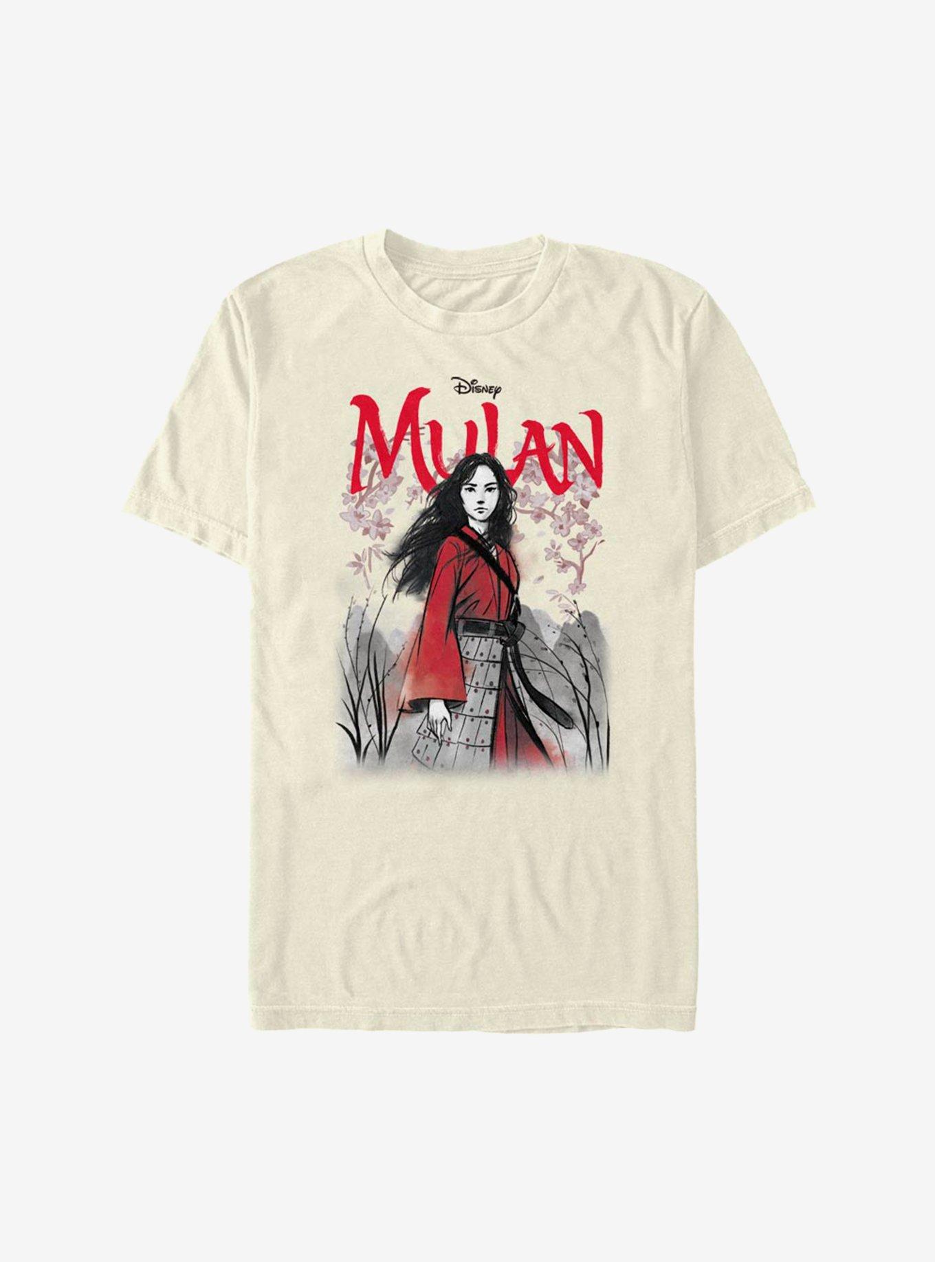 Disney Mulan Live Action Watercolor Title Poster T-Shirt, NATURAL, hi-res