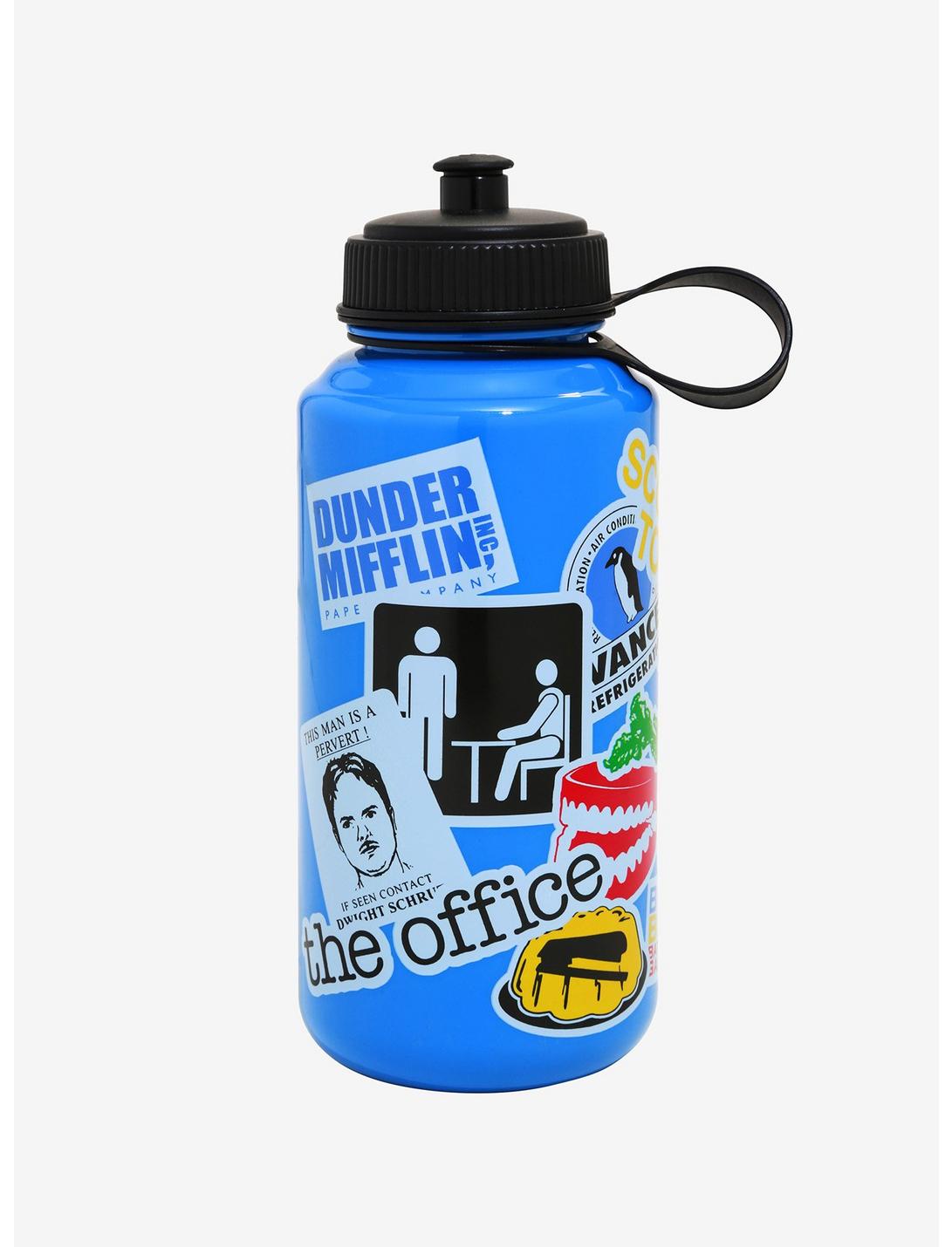 The Office Sticker Icons Water Bottle, , hi-res