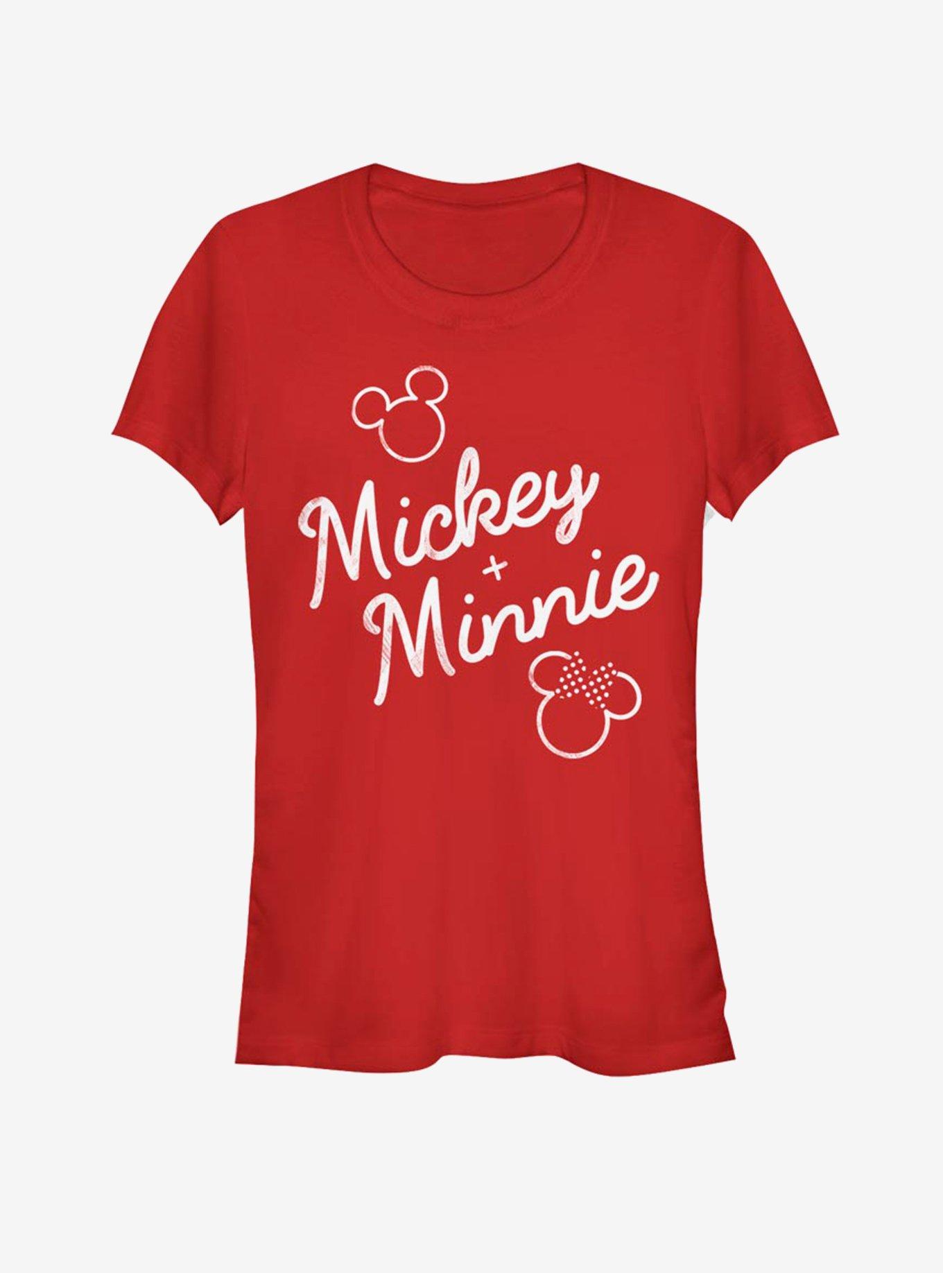 Disney Mickey Mouse And Minnie Mouse Signed Together Girls T-Shirt, RED, hi-res